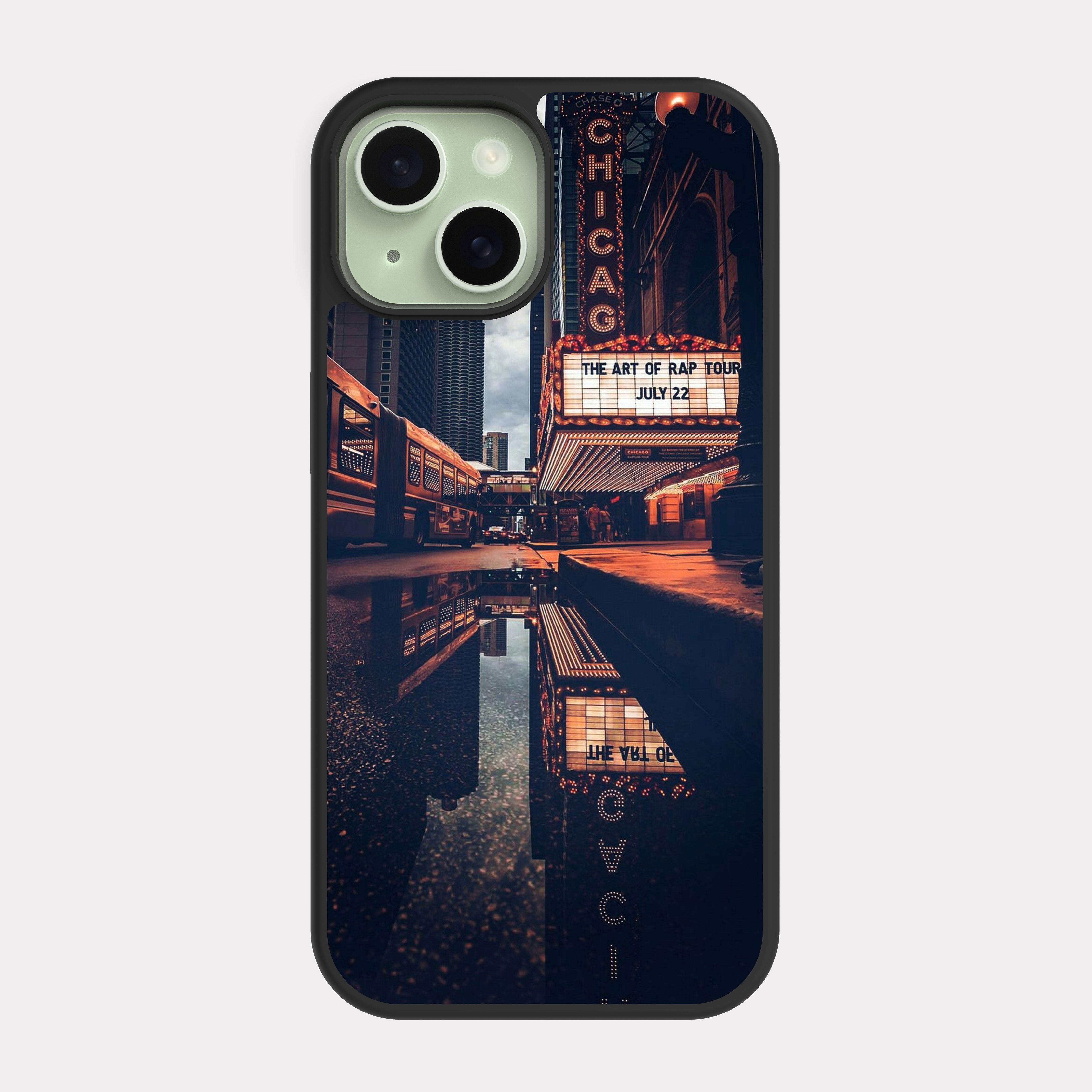 iPhone 15 case cover Chicago Movie Theaters Orange