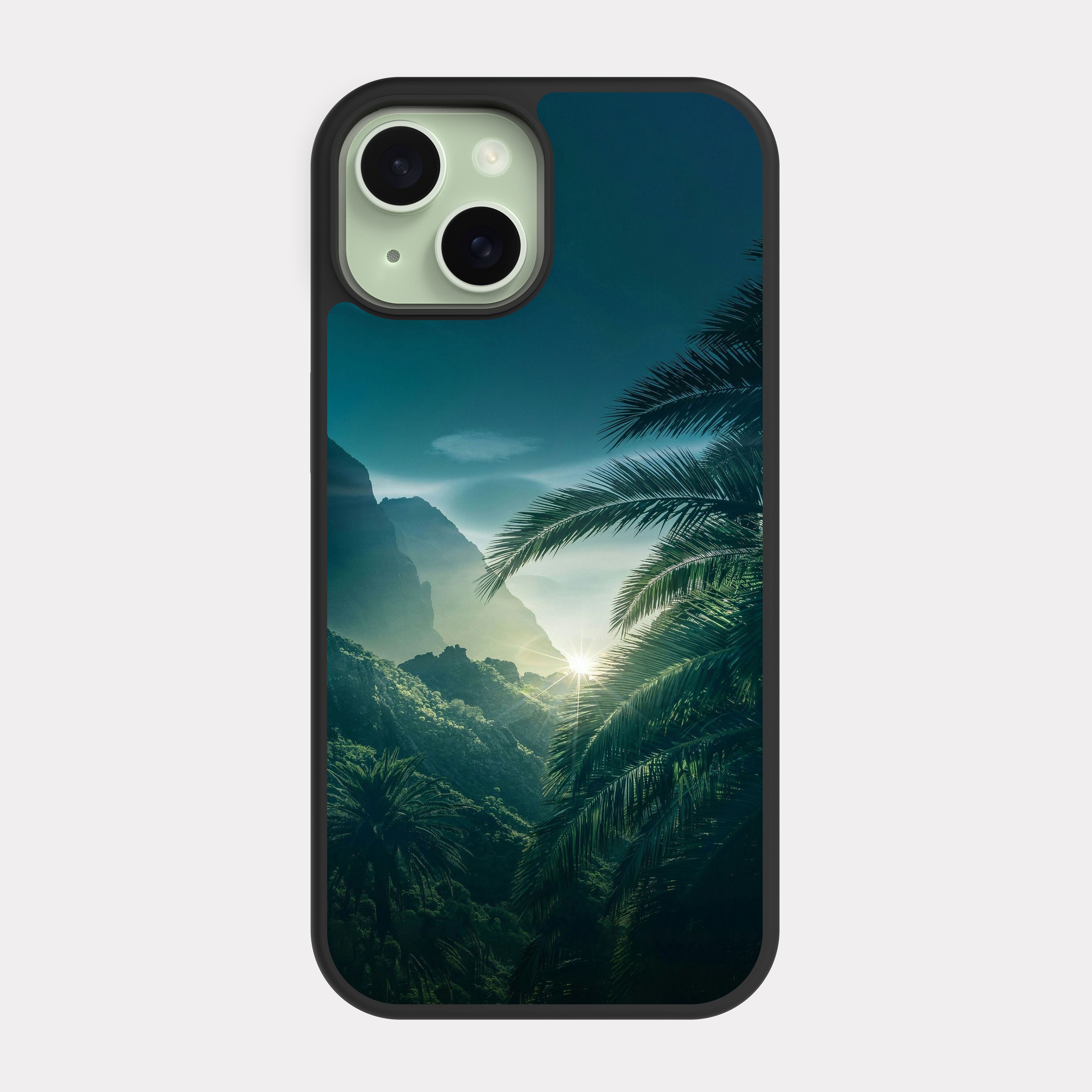 iPhone 15 case cover Mountains And Trees Green