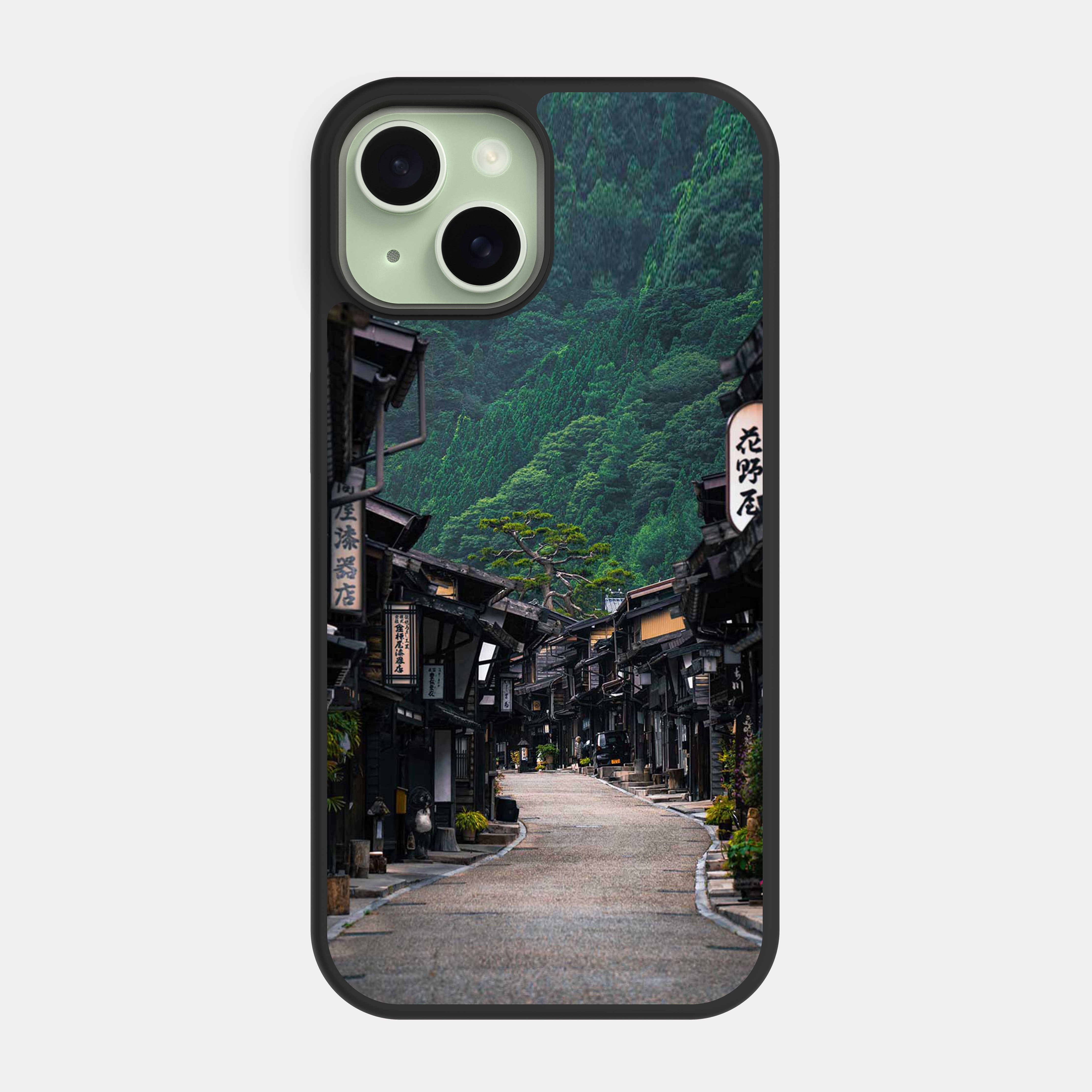 iPhone 15 case cover Old Japanese Street Green