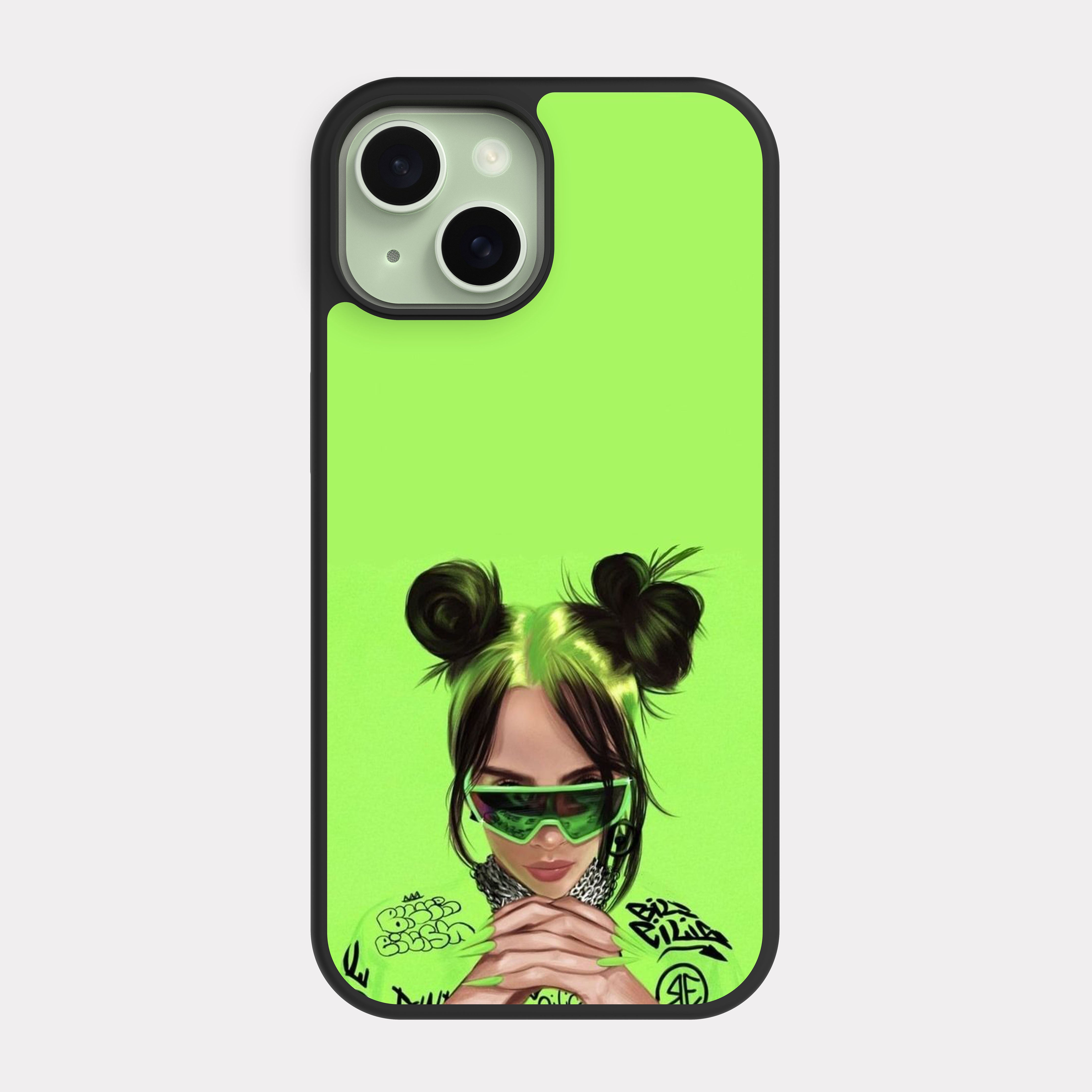 iPhone 15 case cover Billie Eilish Green Black