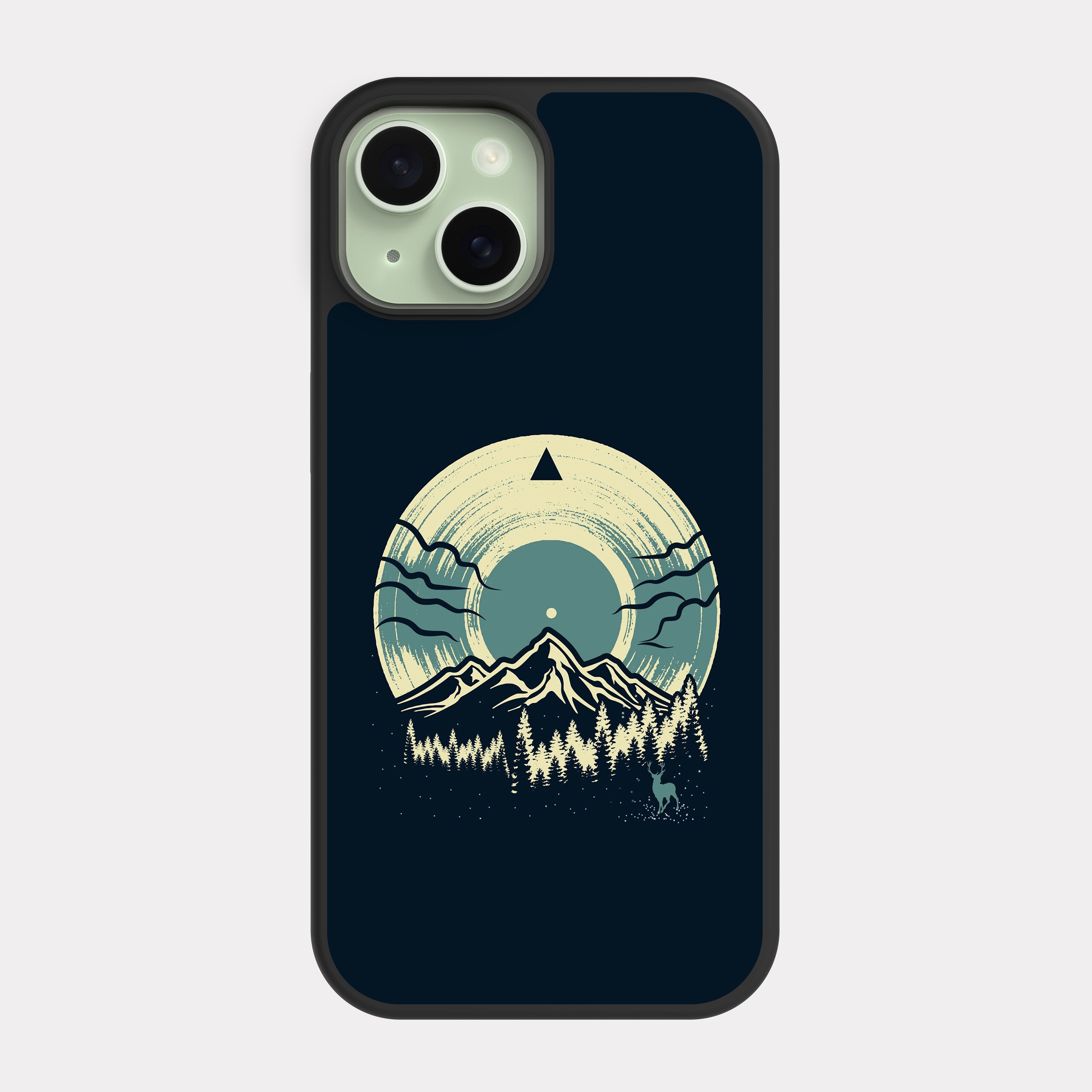 iPhone 15 case cover Mountain and forest Blue