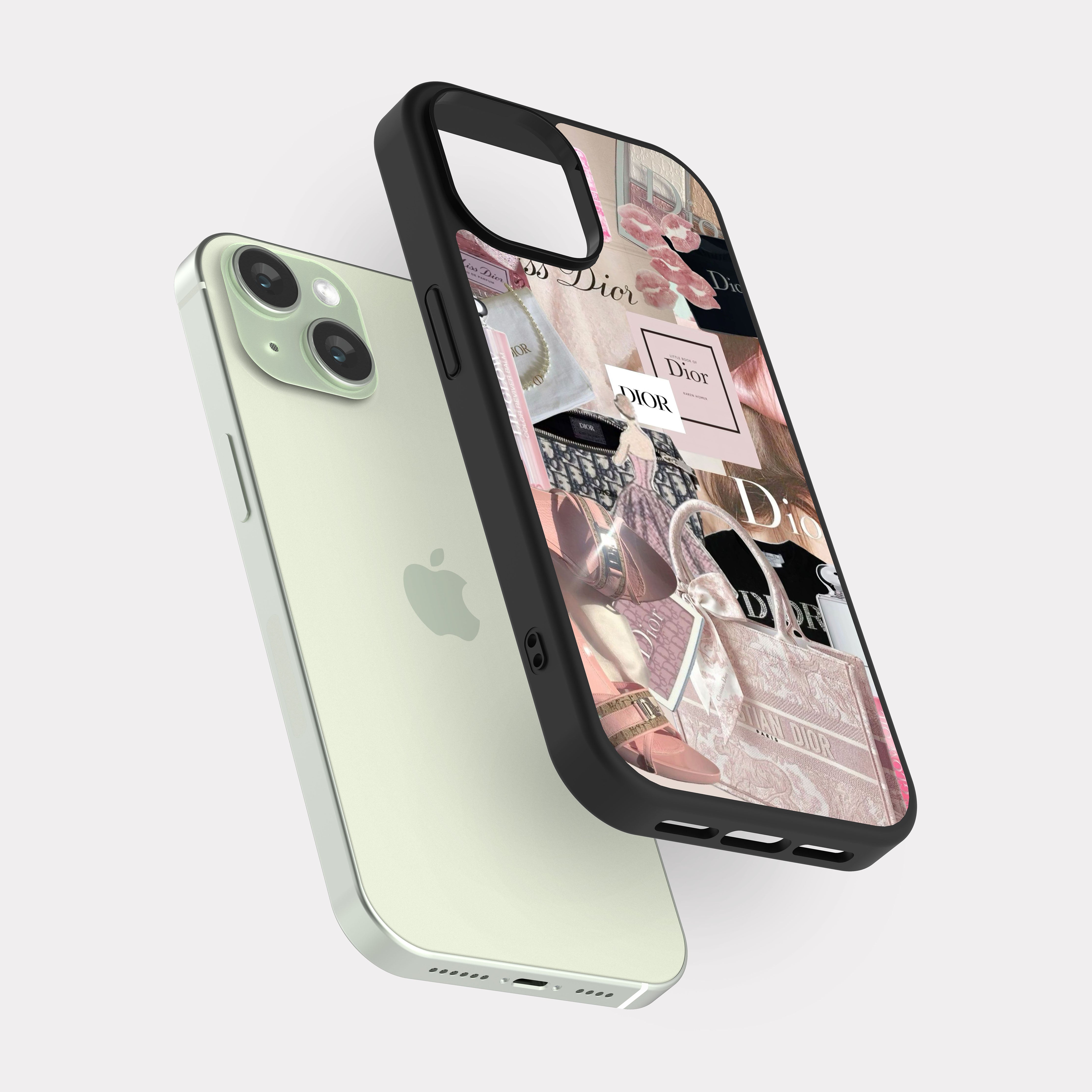 iPhone 15 case cover Dior White Pink