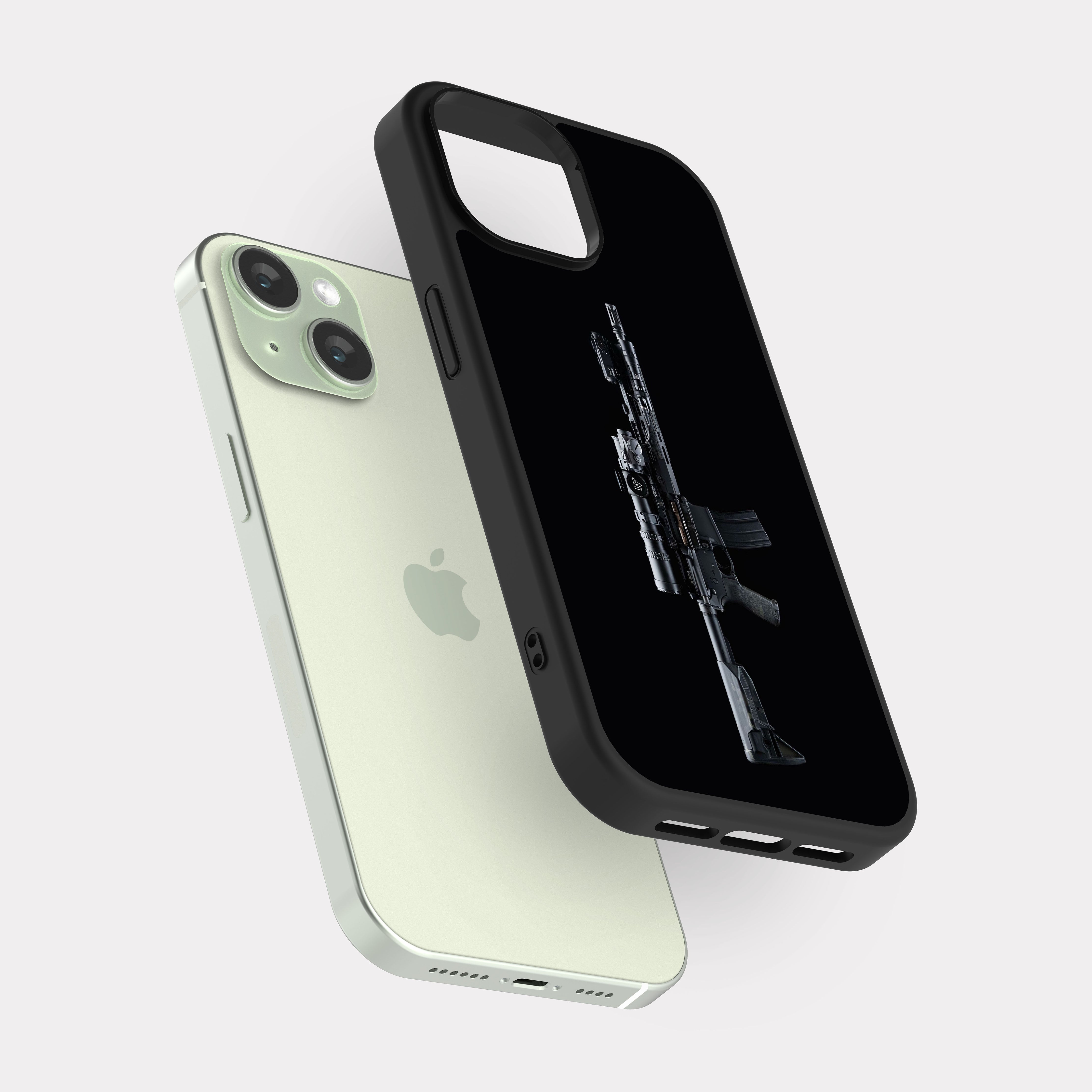 iPhone 15 case cover M4 Assault Rifle Grey