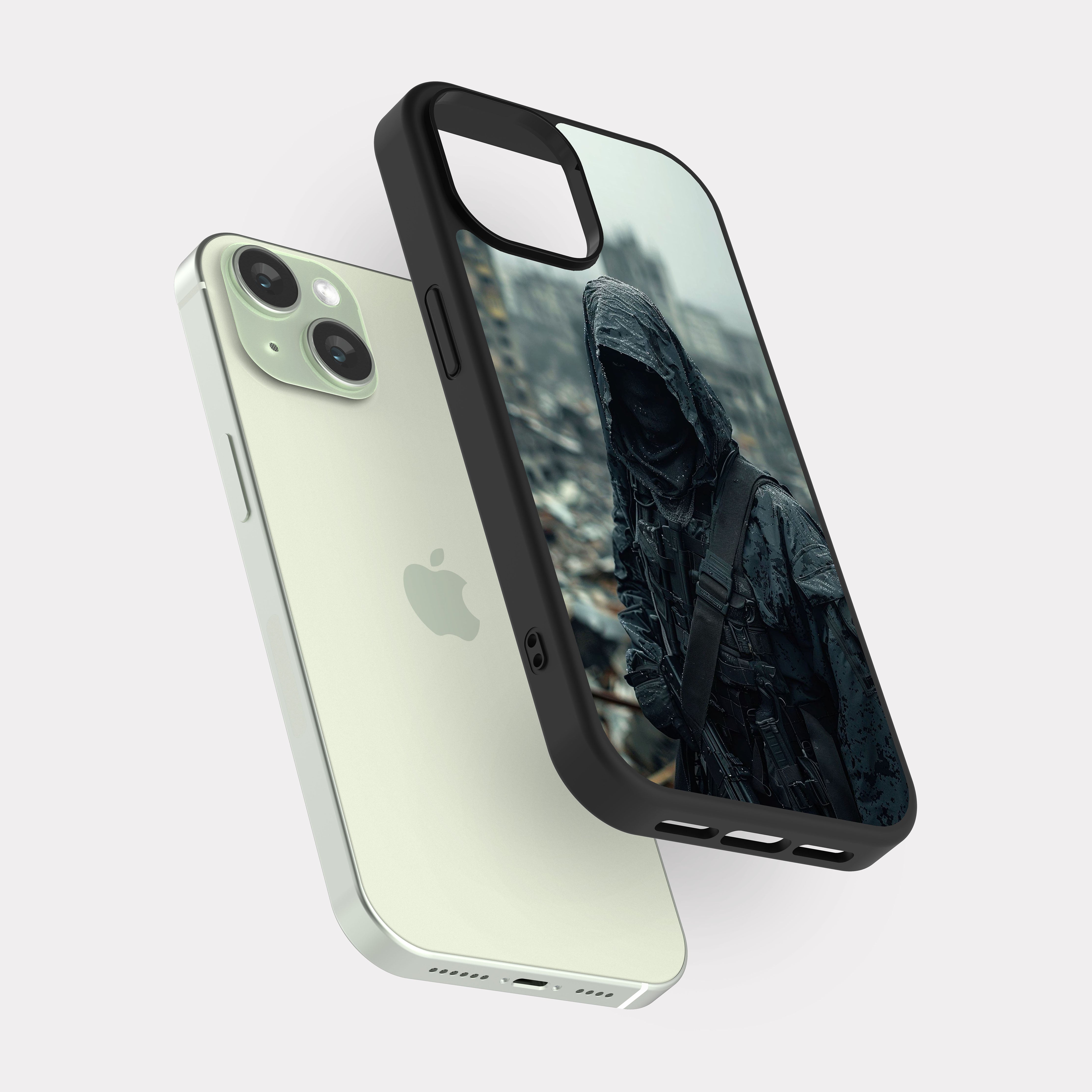 iPhone 15 case cover Combat soldier Black
