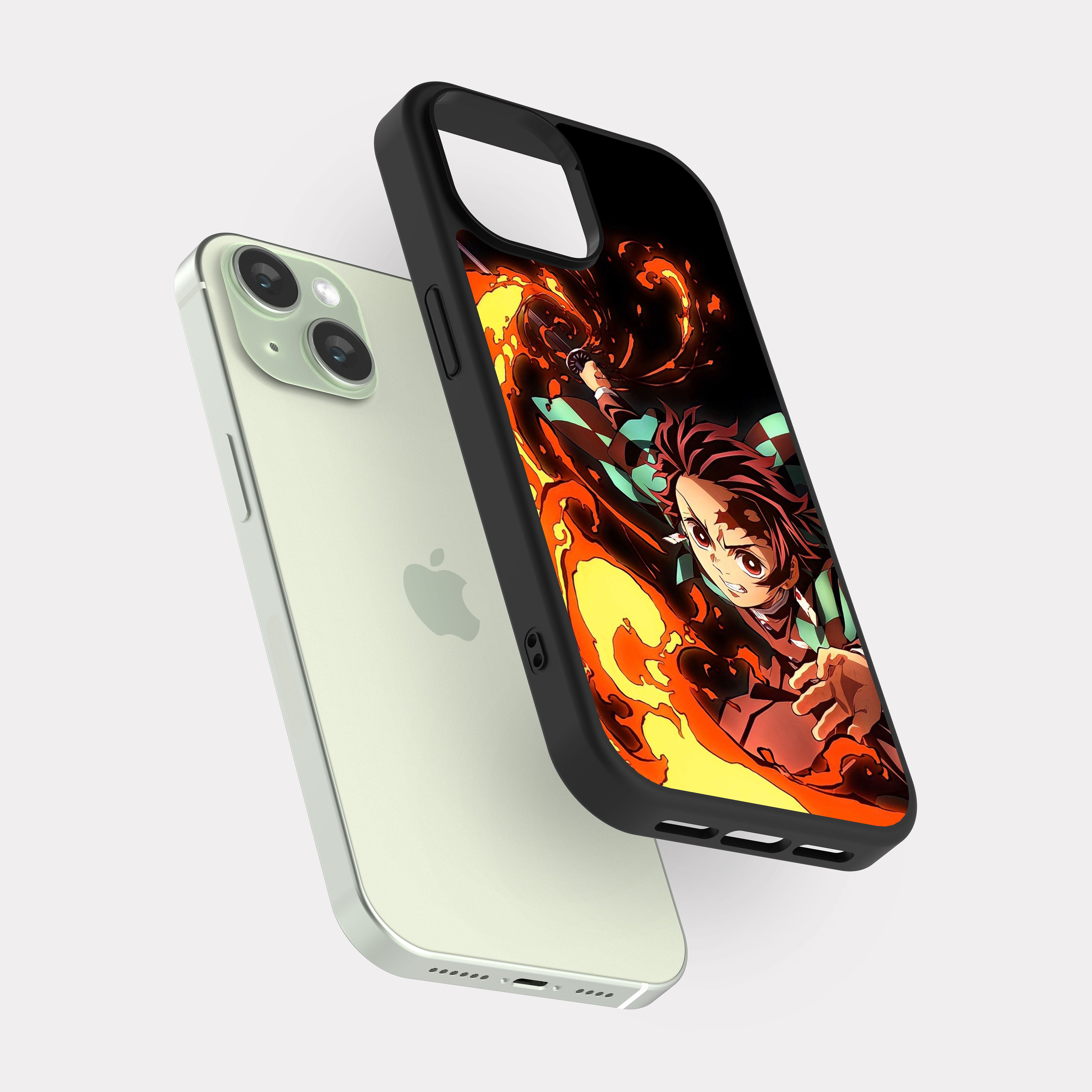 iPhone 15 case cover Demon Slayer Kimetsu No Tanjiro Orange Black