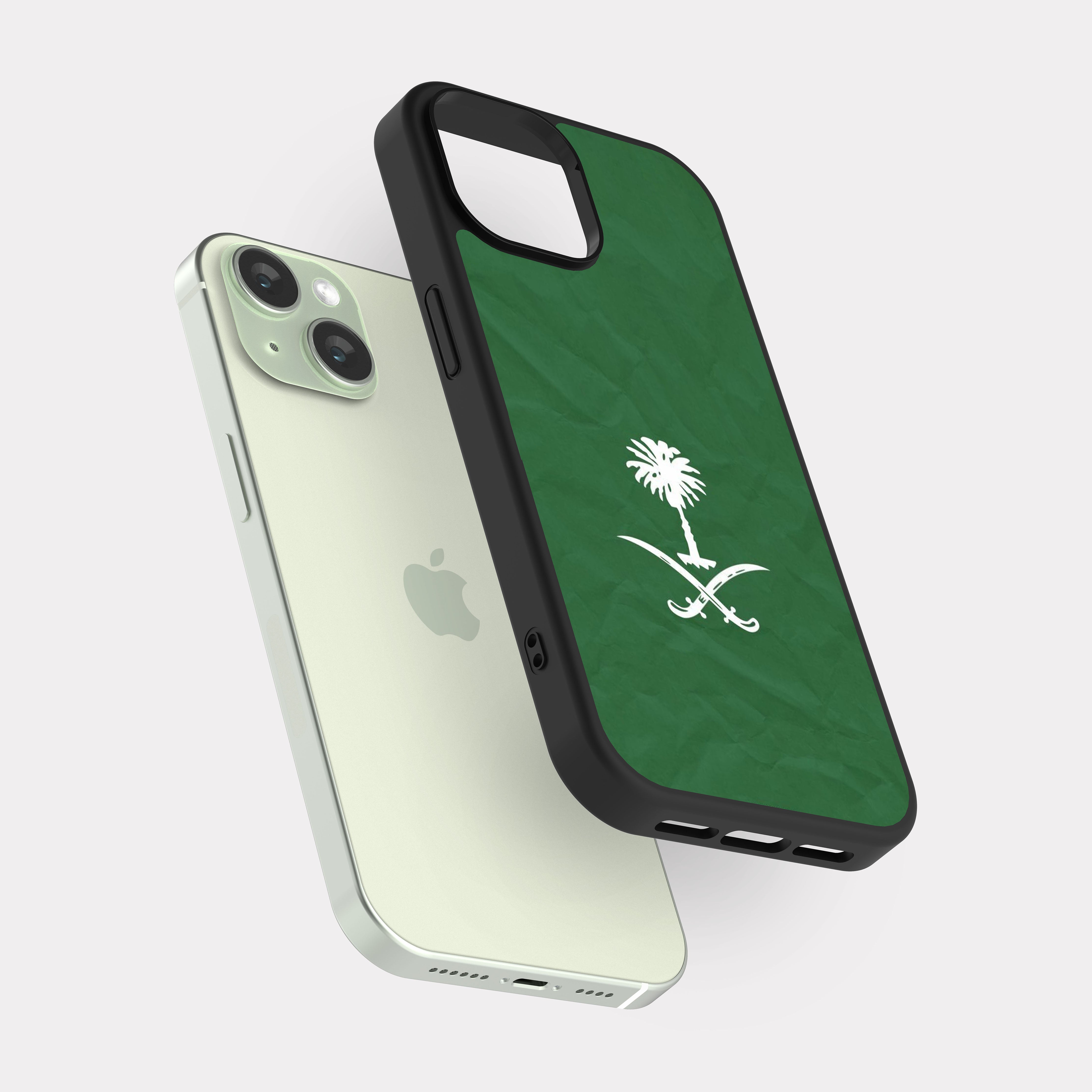 iPhone 15 case cover Saudi Arabia Green White