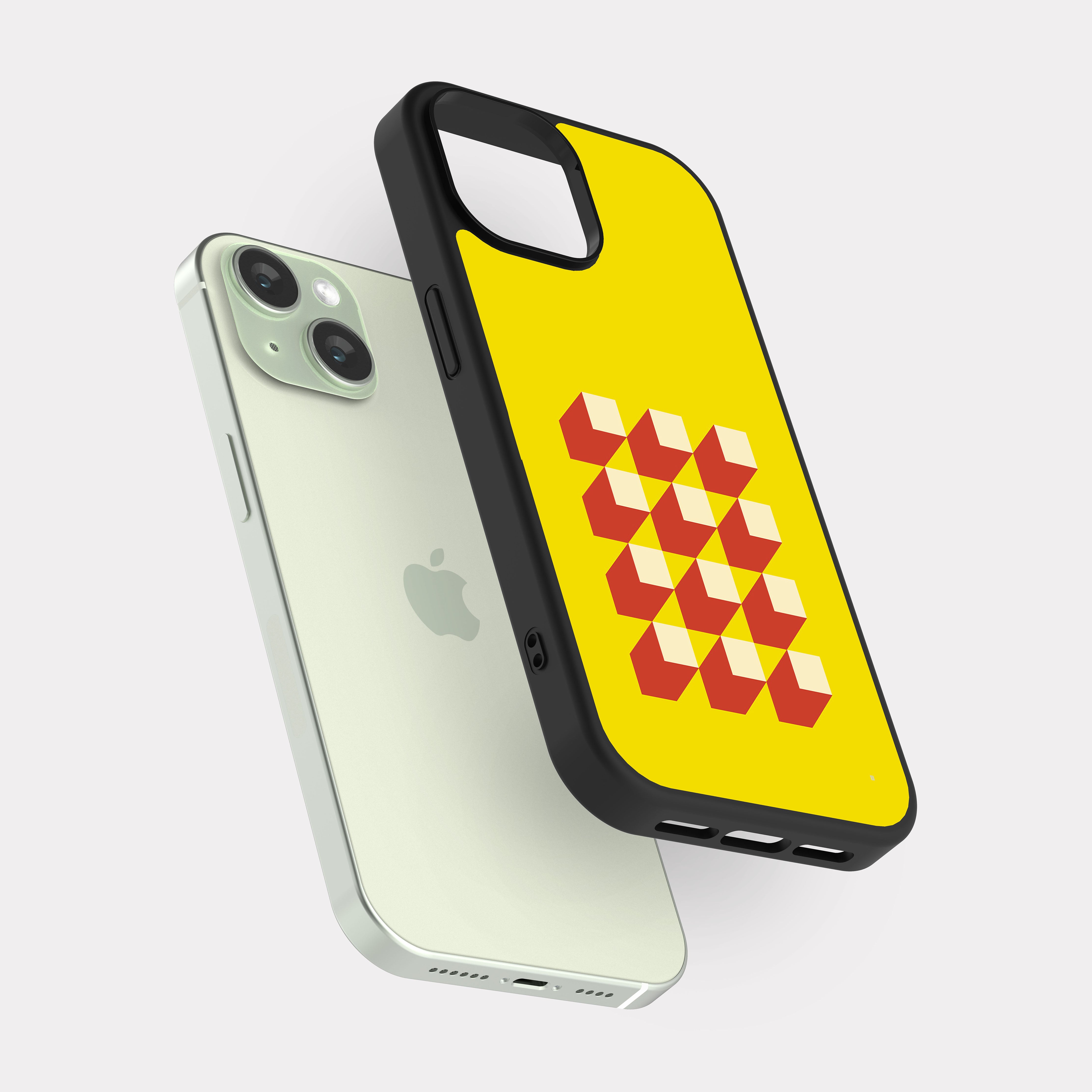 iPhone 15 case cover Square Texture Pattern Yellow