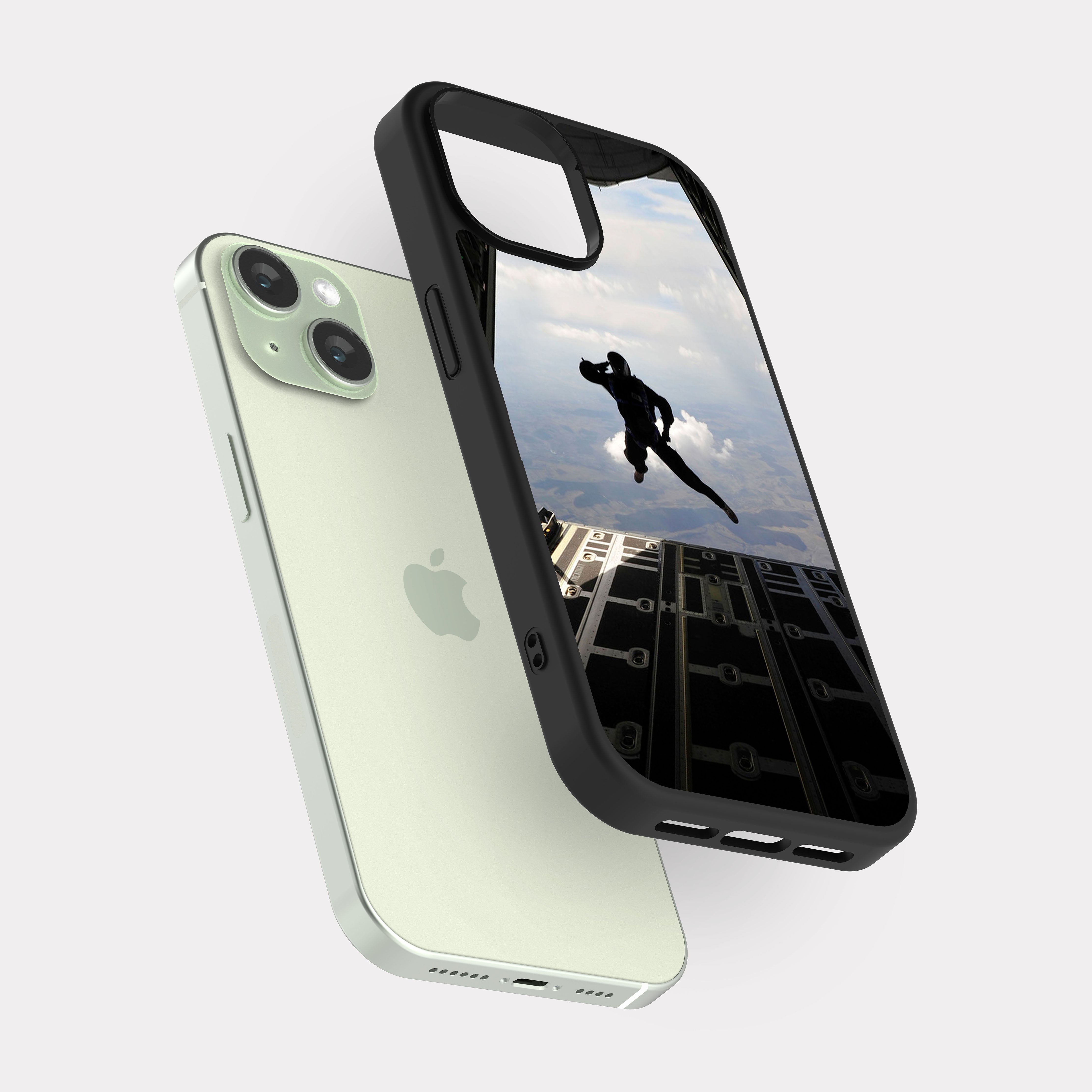 iPhone 15 case cover Military Pilot Paratrooper White