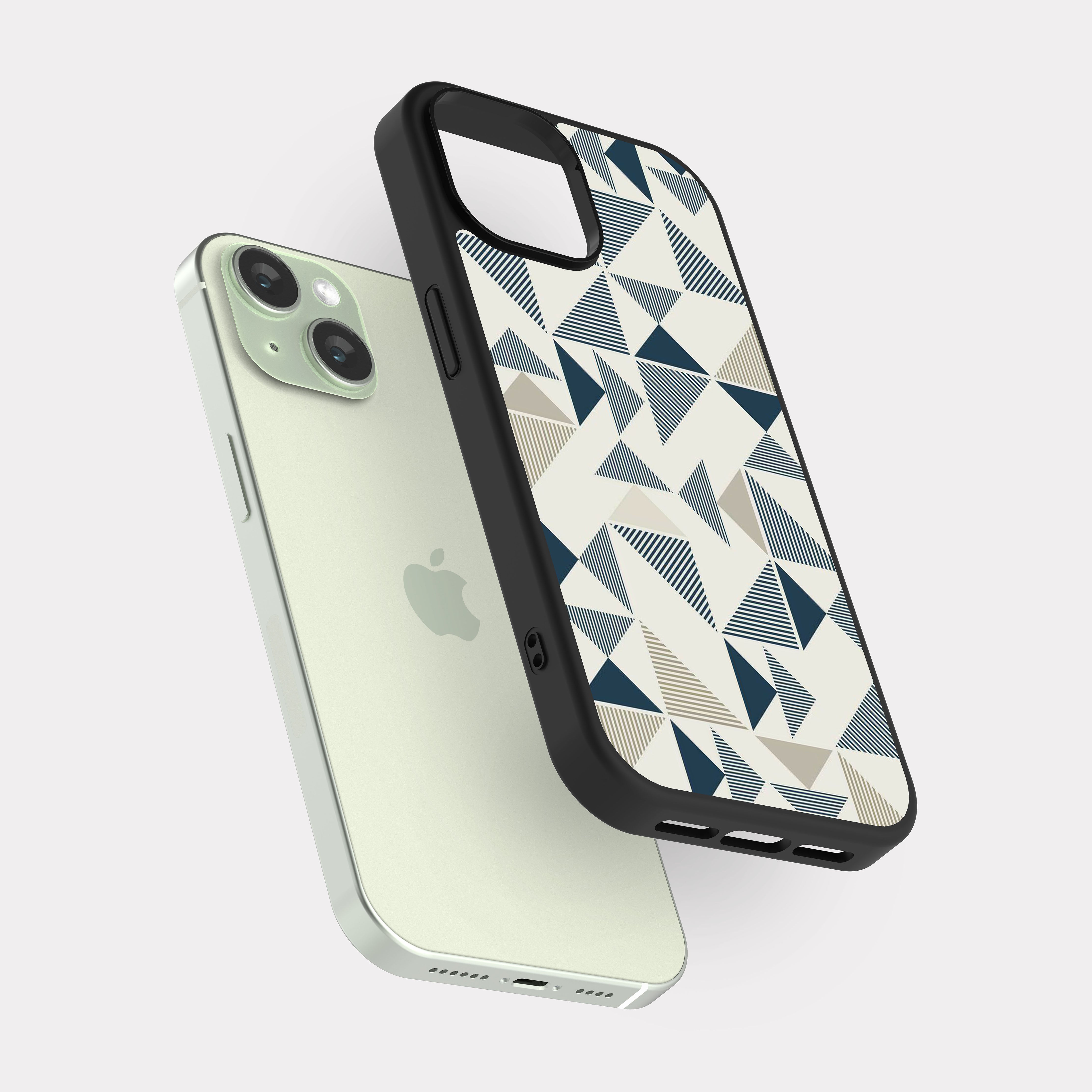 iPhone 15 case cover Triangles Pattern Beige