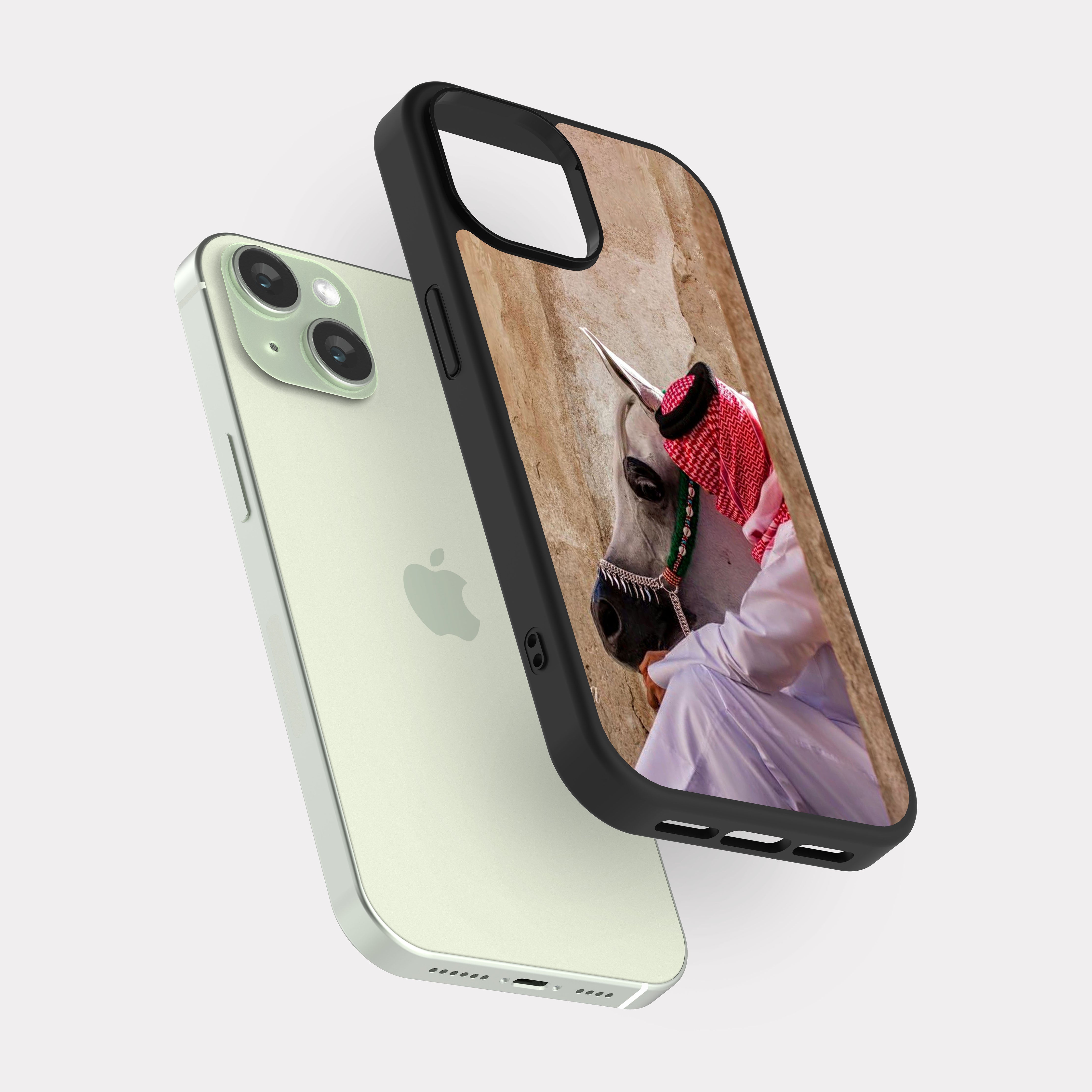 iPhone 15 case cover Horse And Saudi Horseman Beige