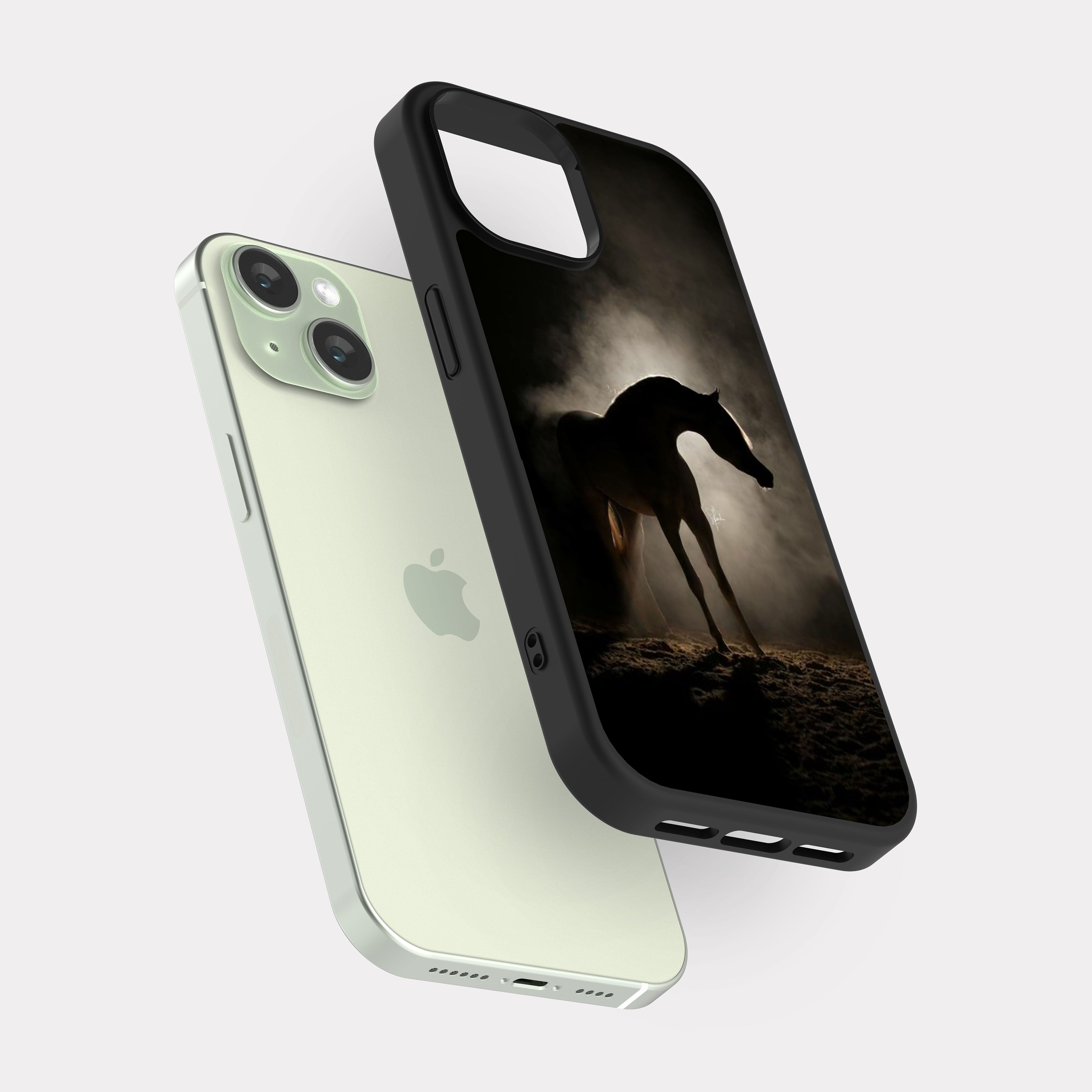 iPhone 15 case cover Arabian Horse Black