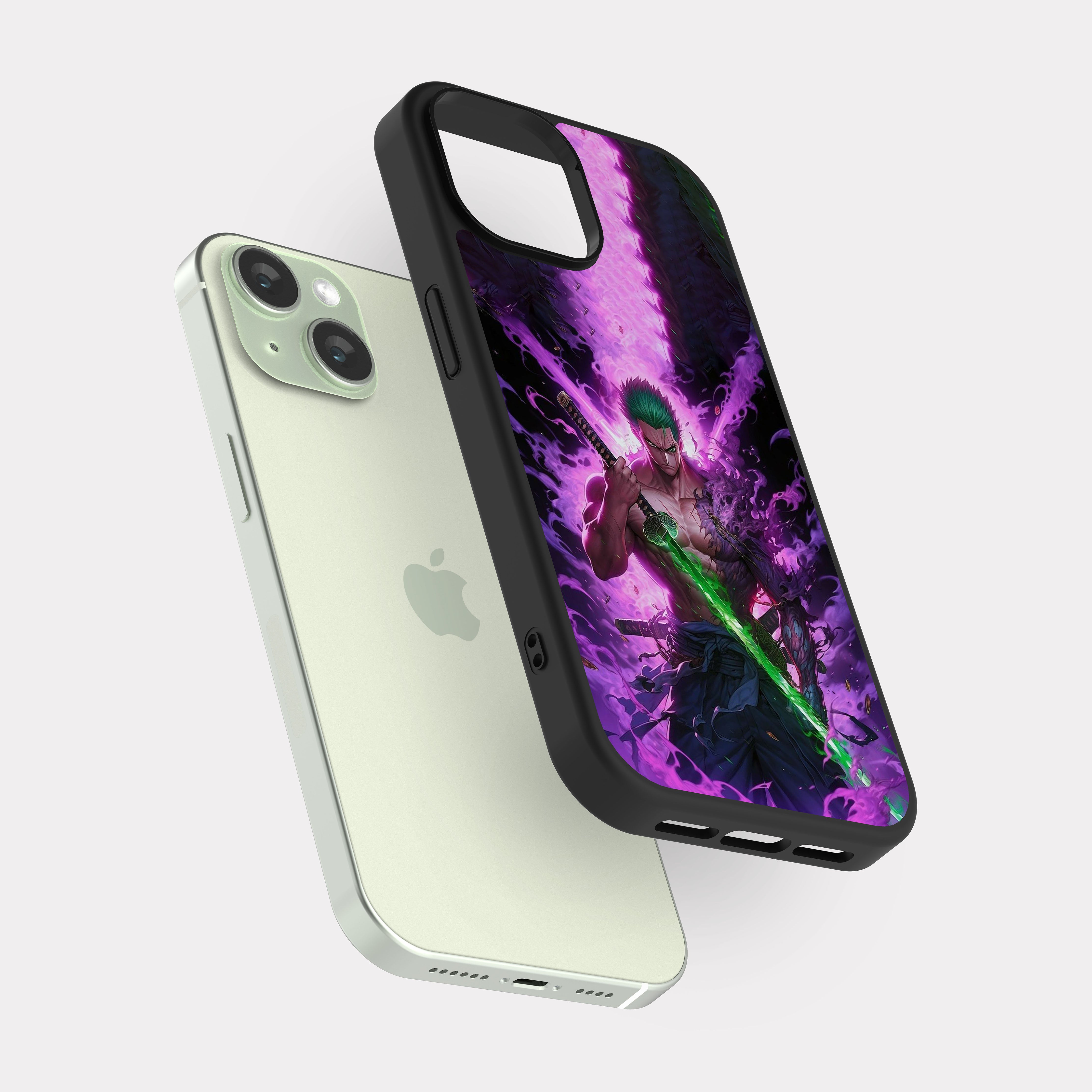 iPhone 15 case cover One Piece Zoro Purple Green