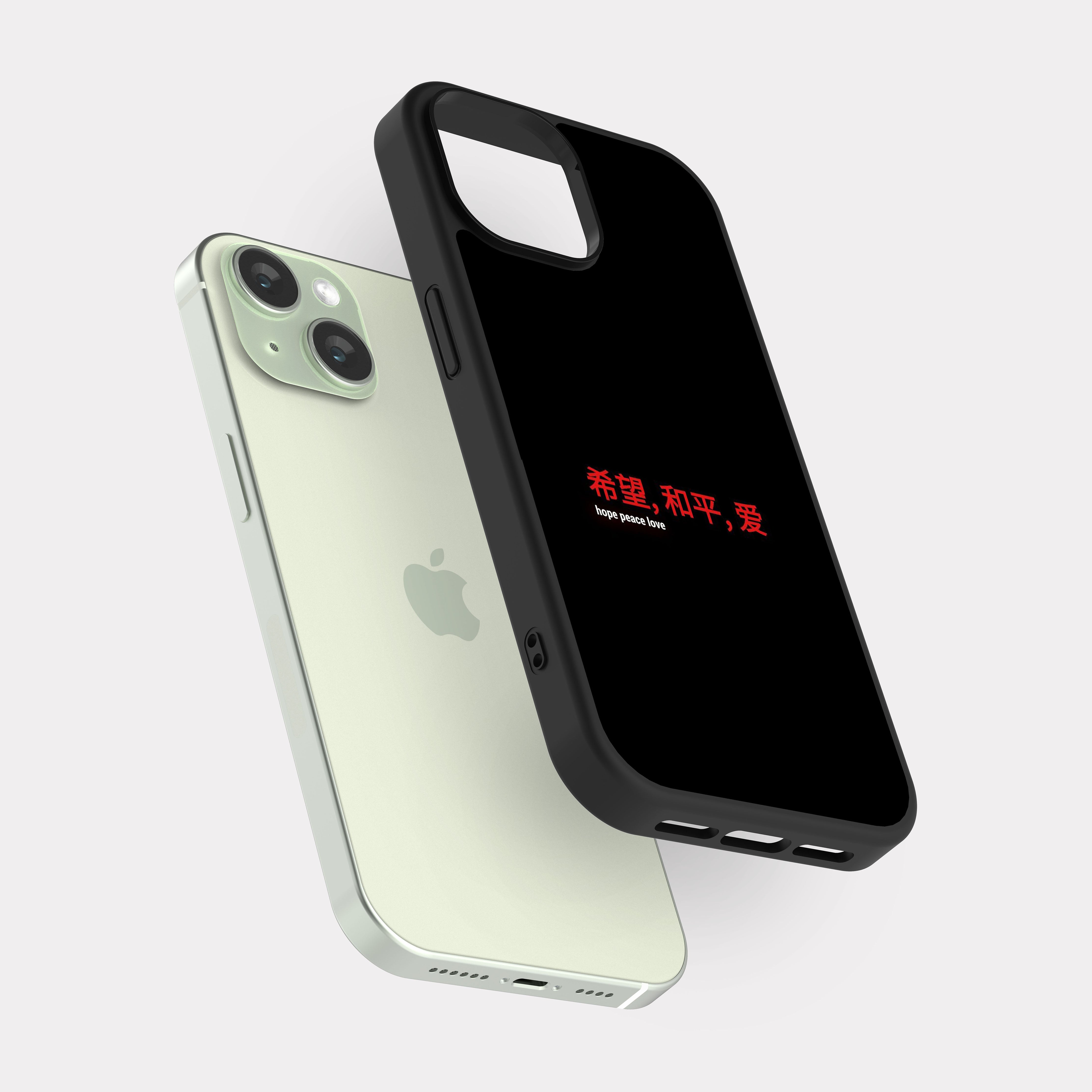 iPhone 15 case cover English Quote Hope Peace Love
