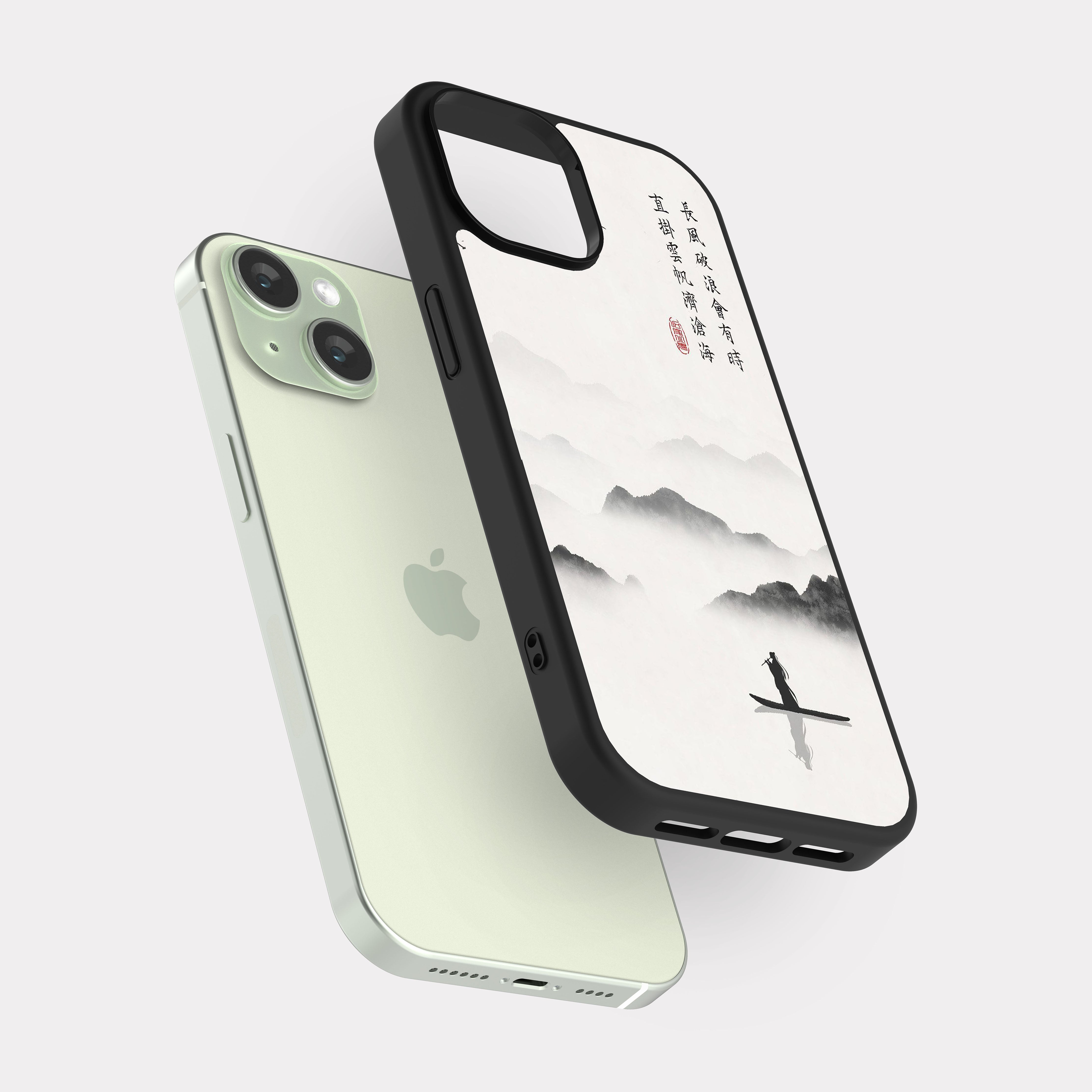 iPhone 15 case cover Chinese Art White