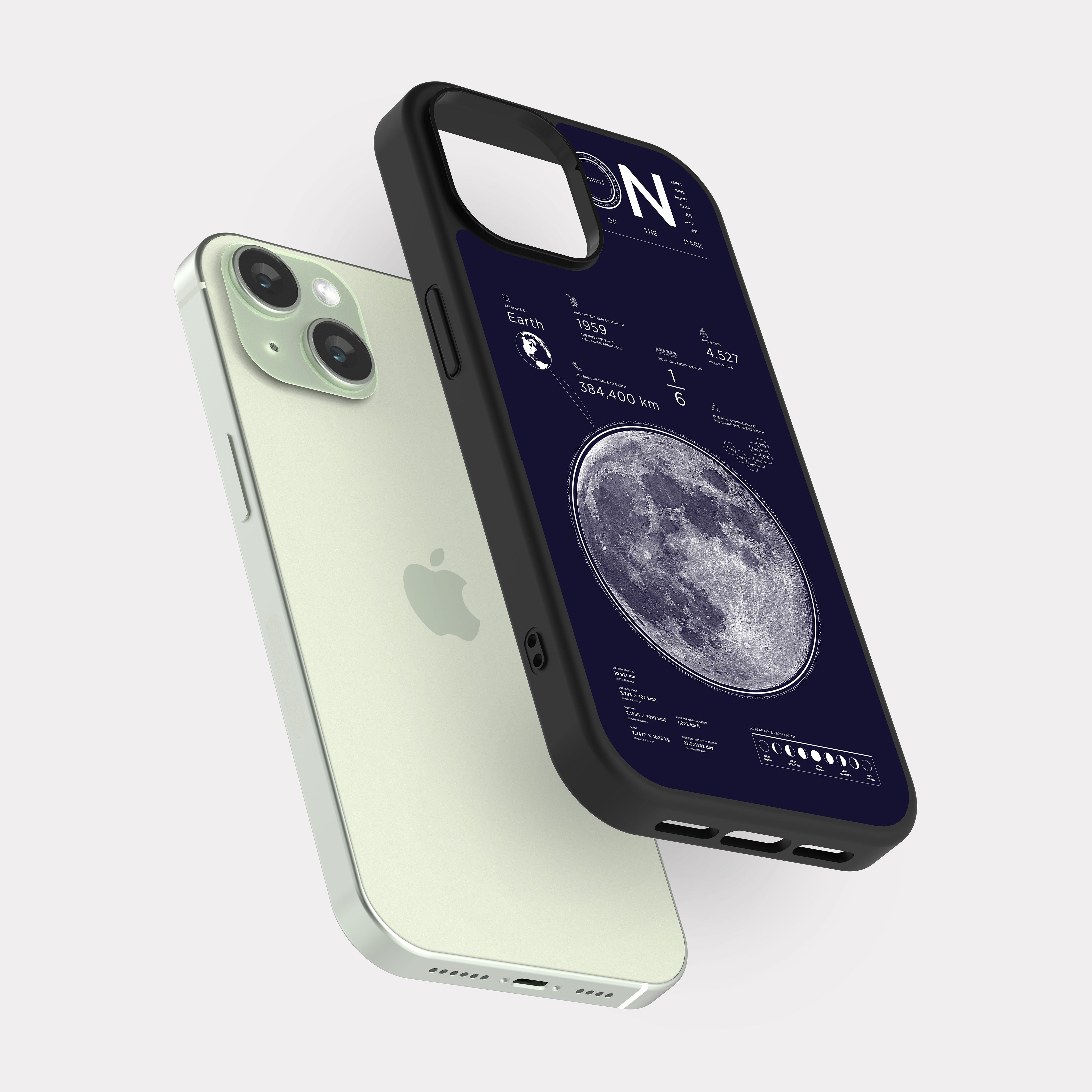 iPhone 15 case cover moon White
