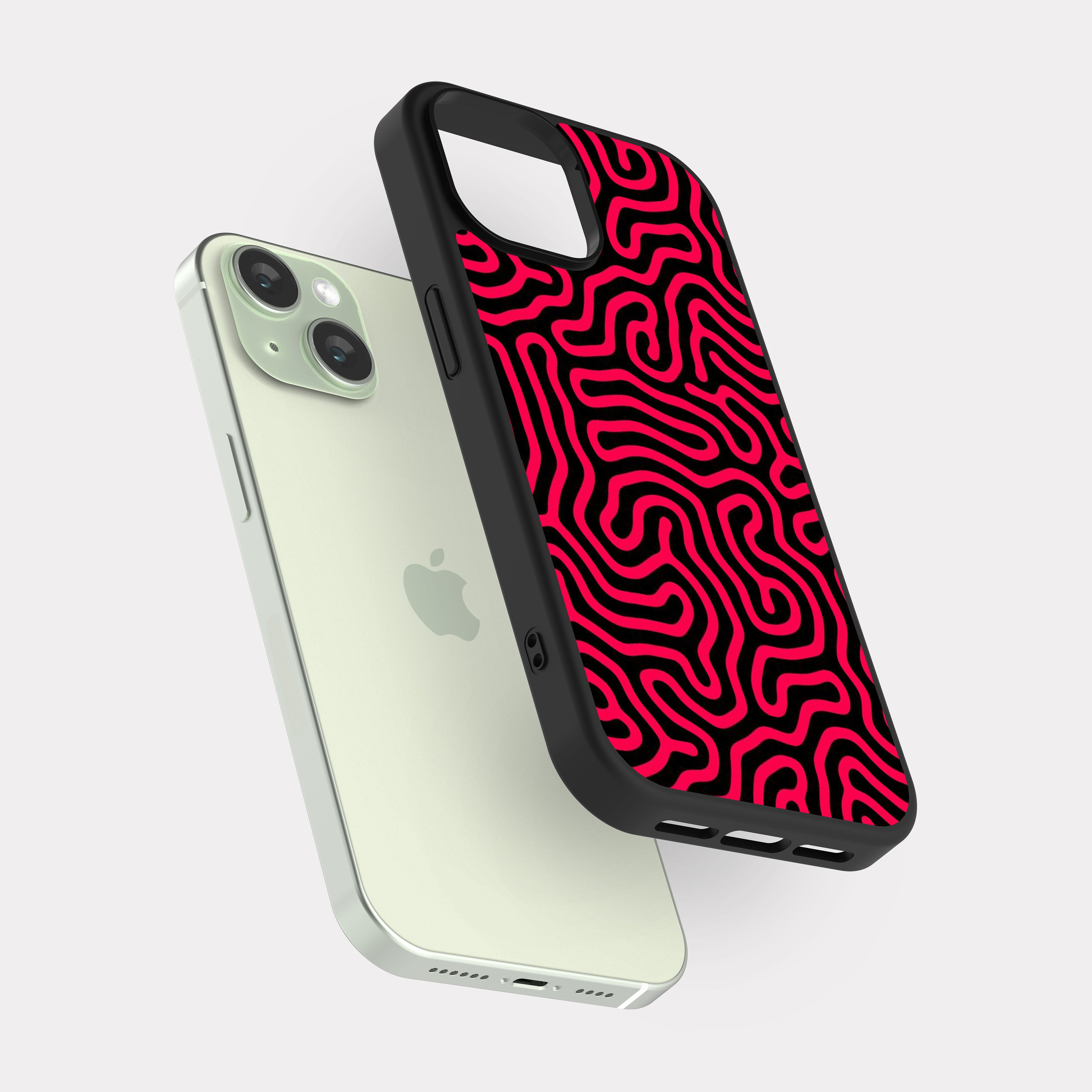 iPhone 15 case cover Pink Pattern Red