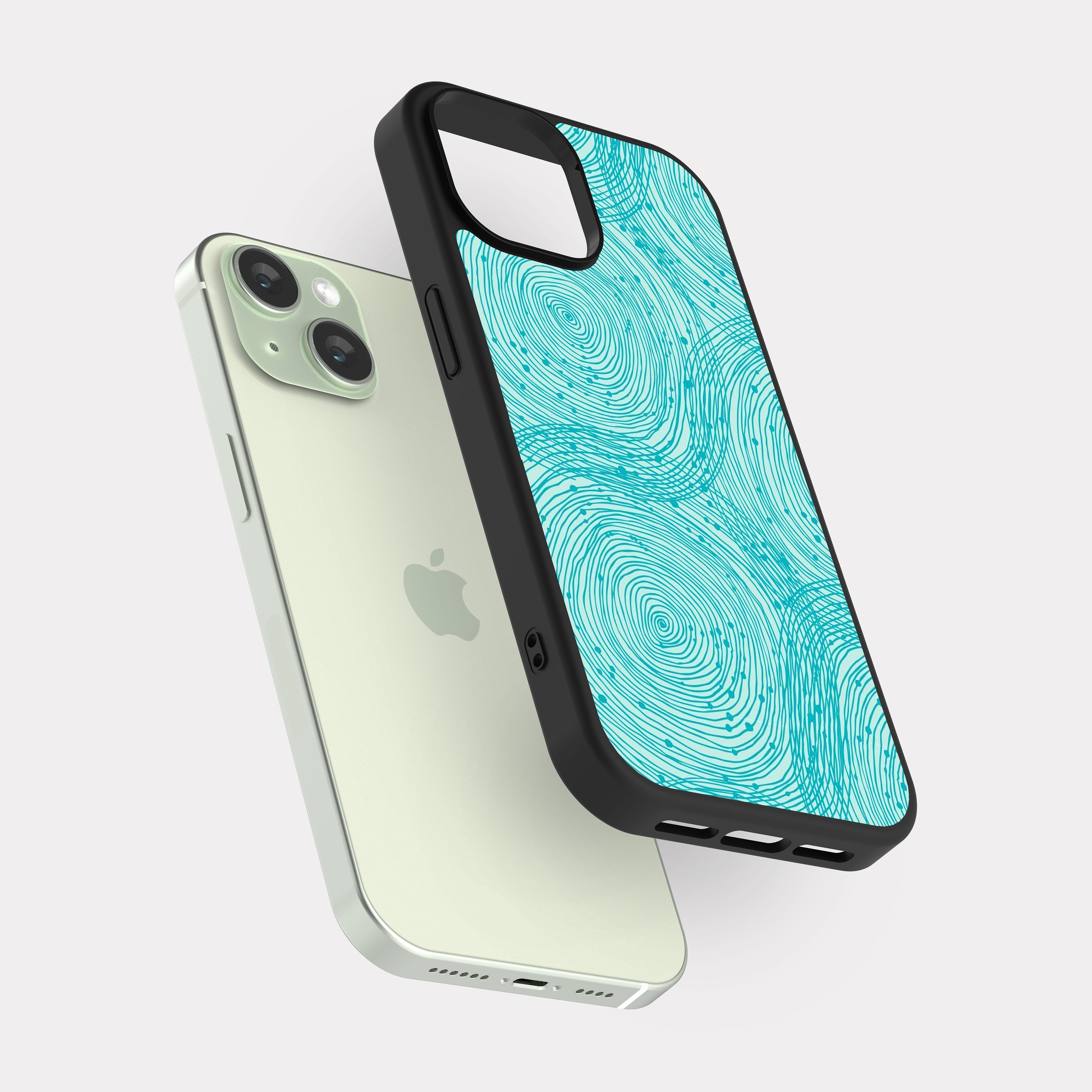 iPhone 15 case cover Circles pattern Blue