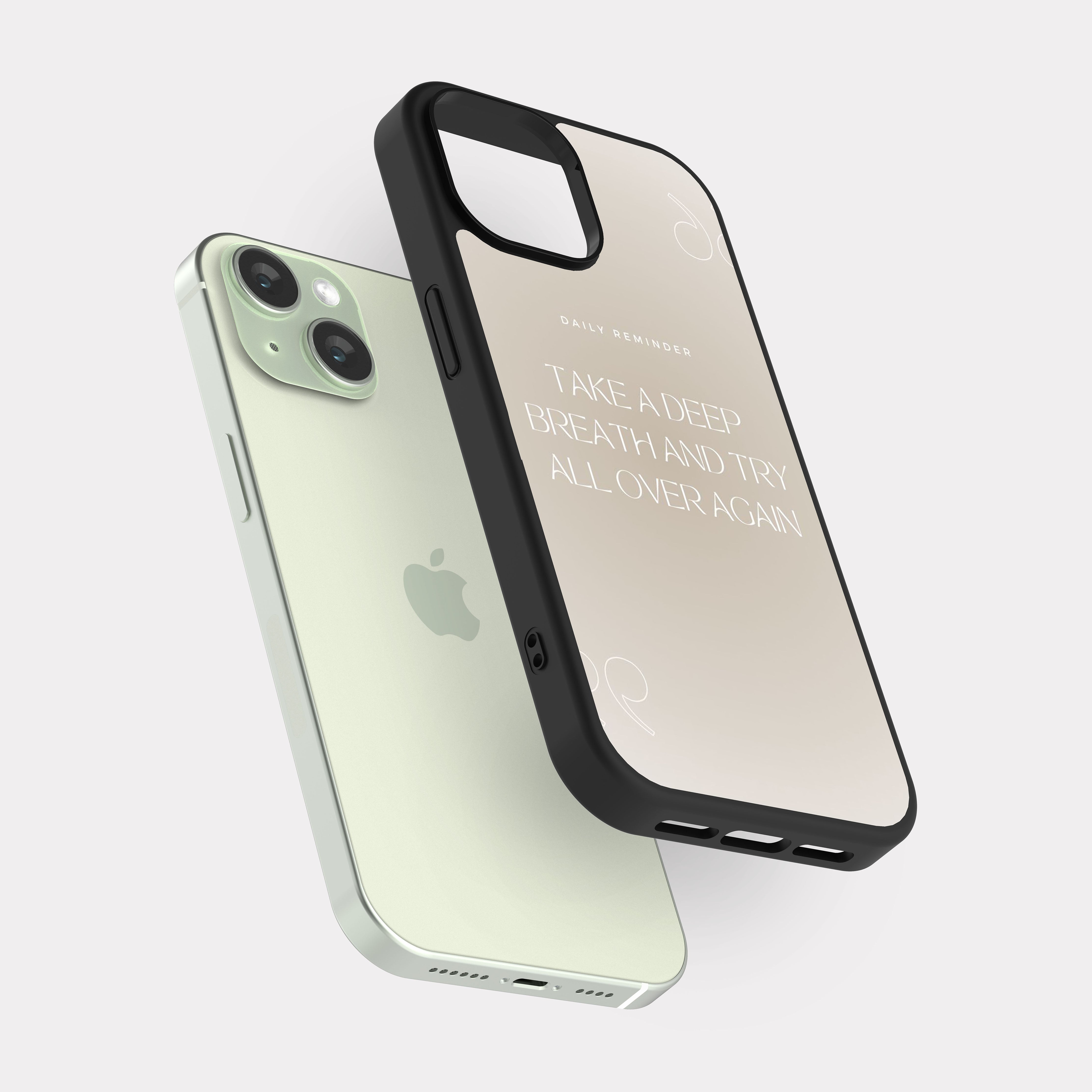 iPhone 15 case cover English Quote take a deep breath