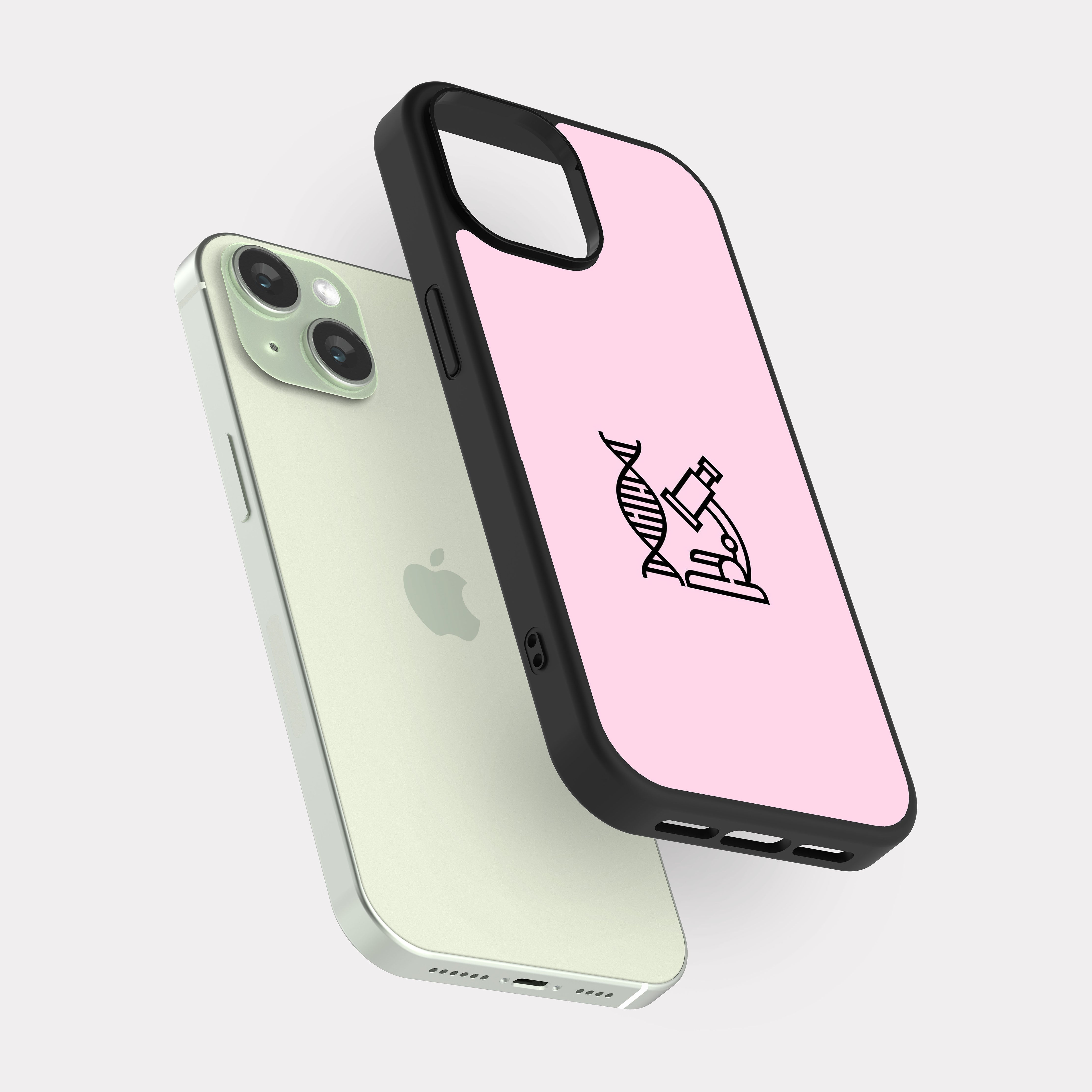 iPhone 15 case cover Microscope Biotechnology Pink