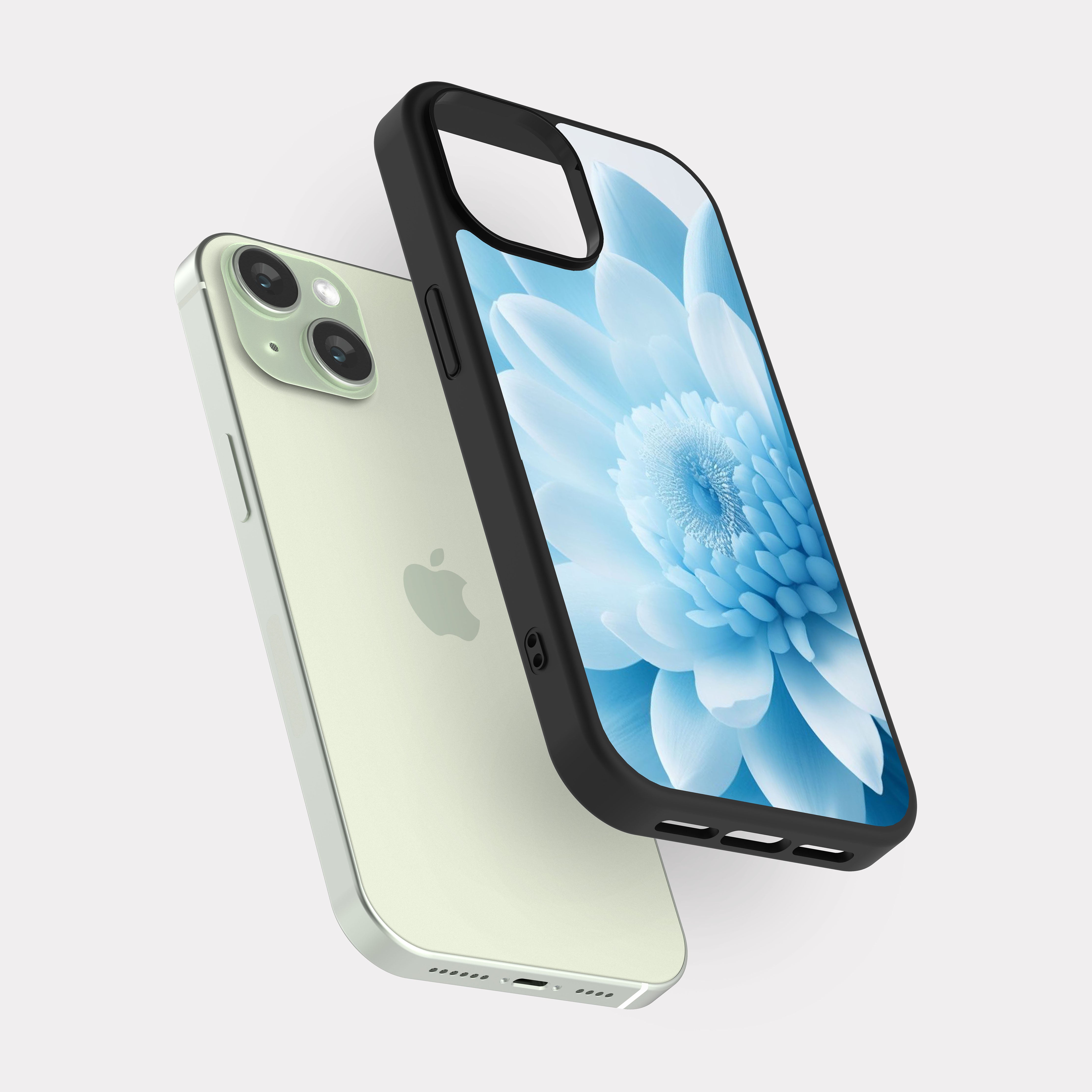 iPhone 15 case cover Blue Rose Cyan