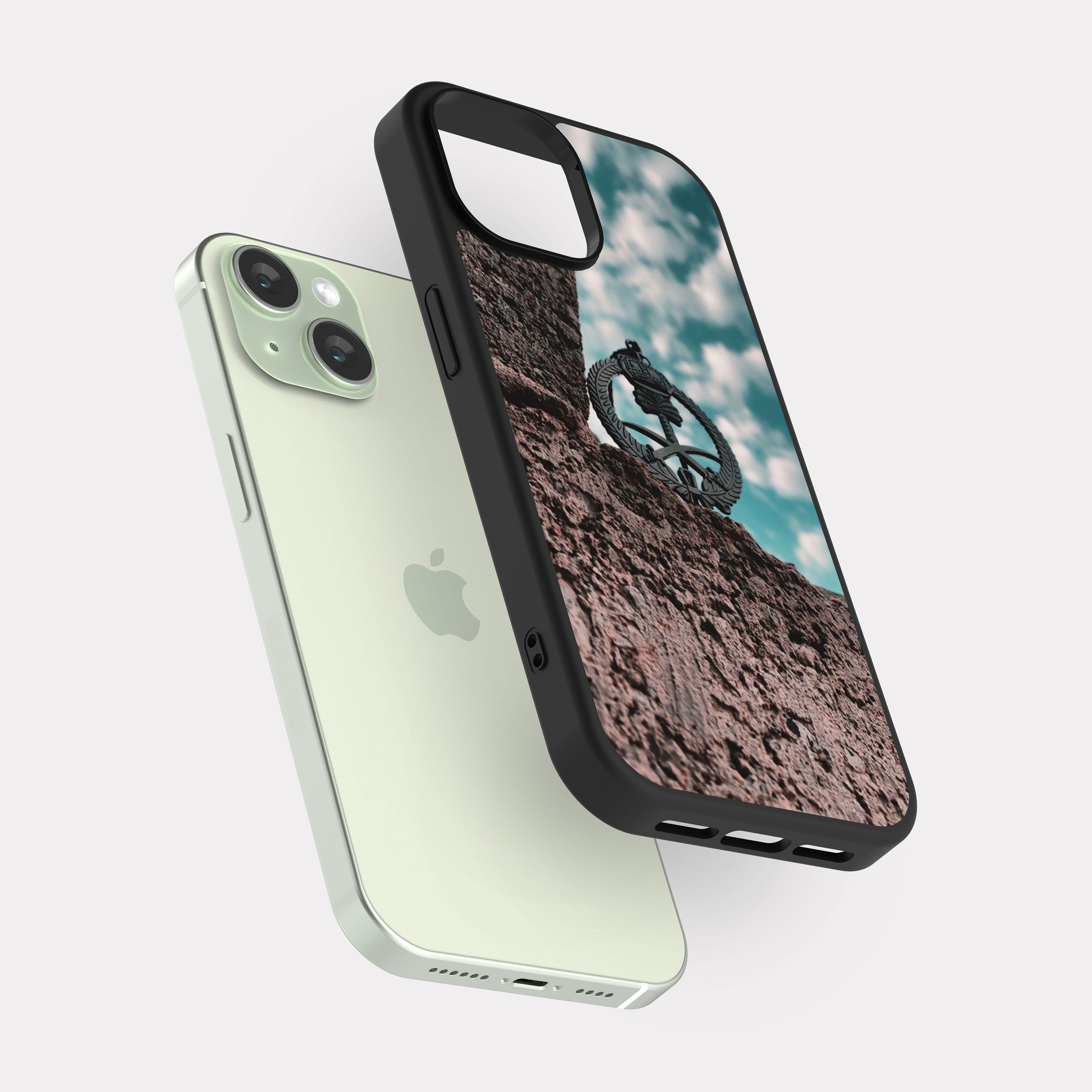 iPhone 15 case cover Two Swords And Palm Tree Brown