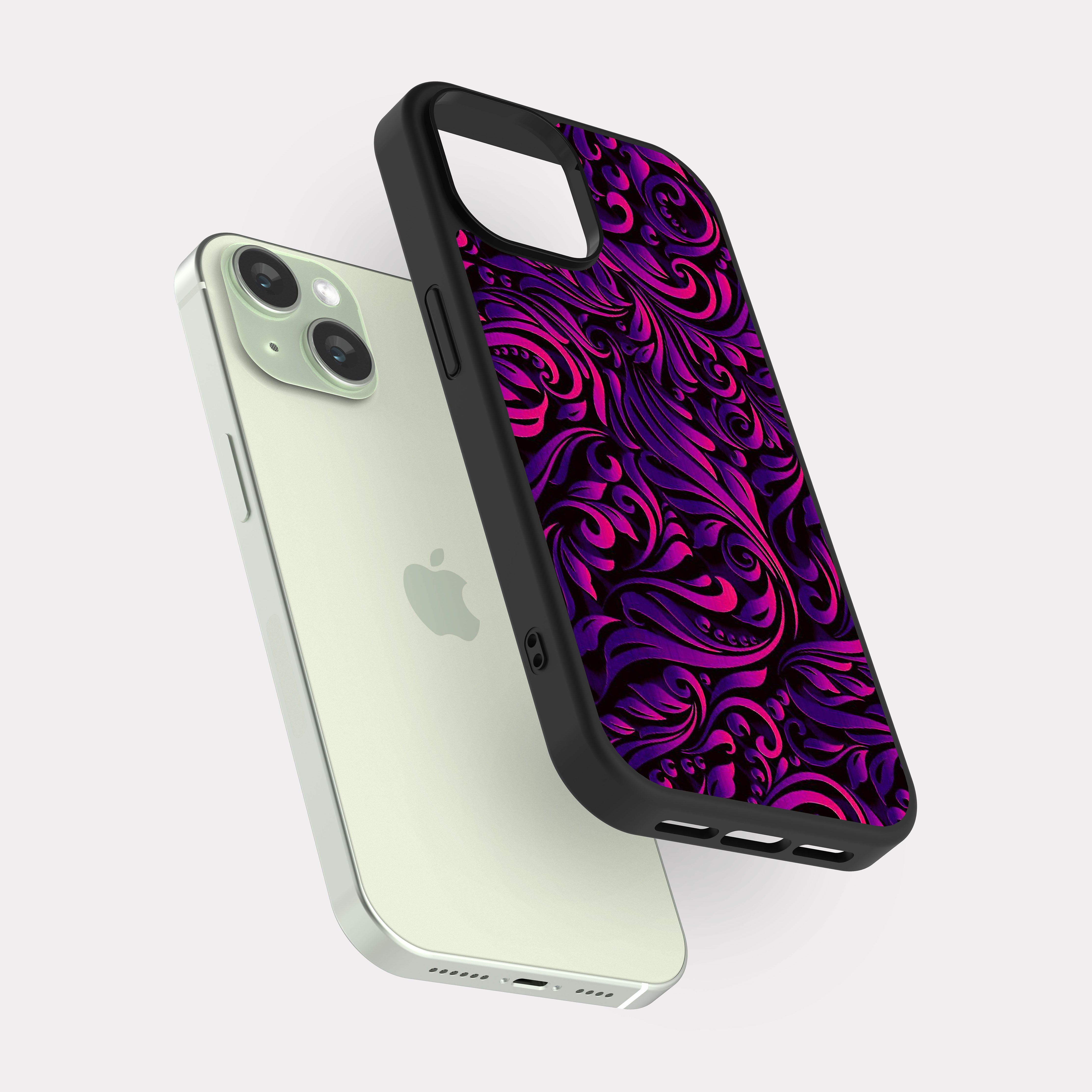 iPhone 15 case cover Mandala Art Purple Pink