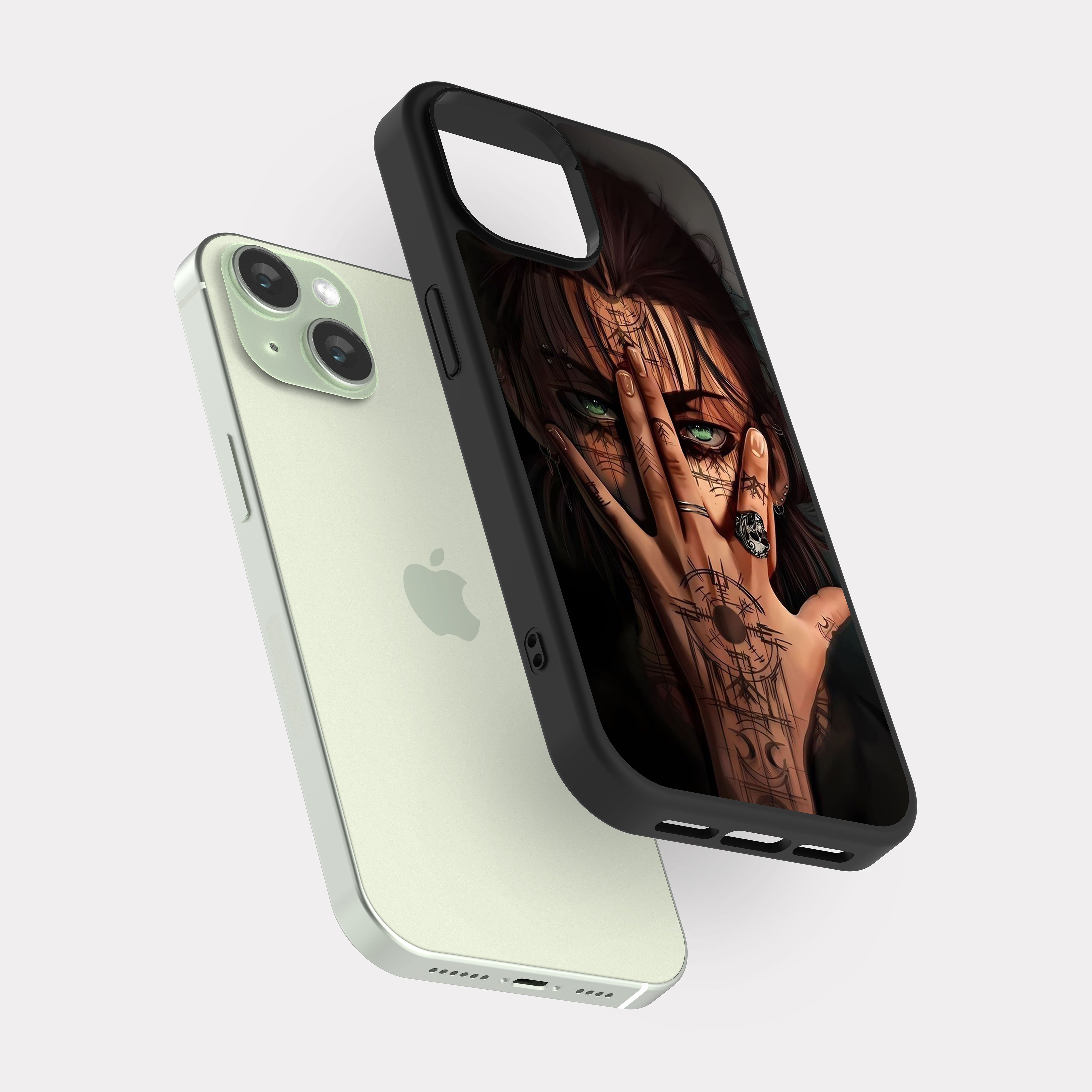 iPhone 15 case cover Attack On Titan Eren Yeager Beige