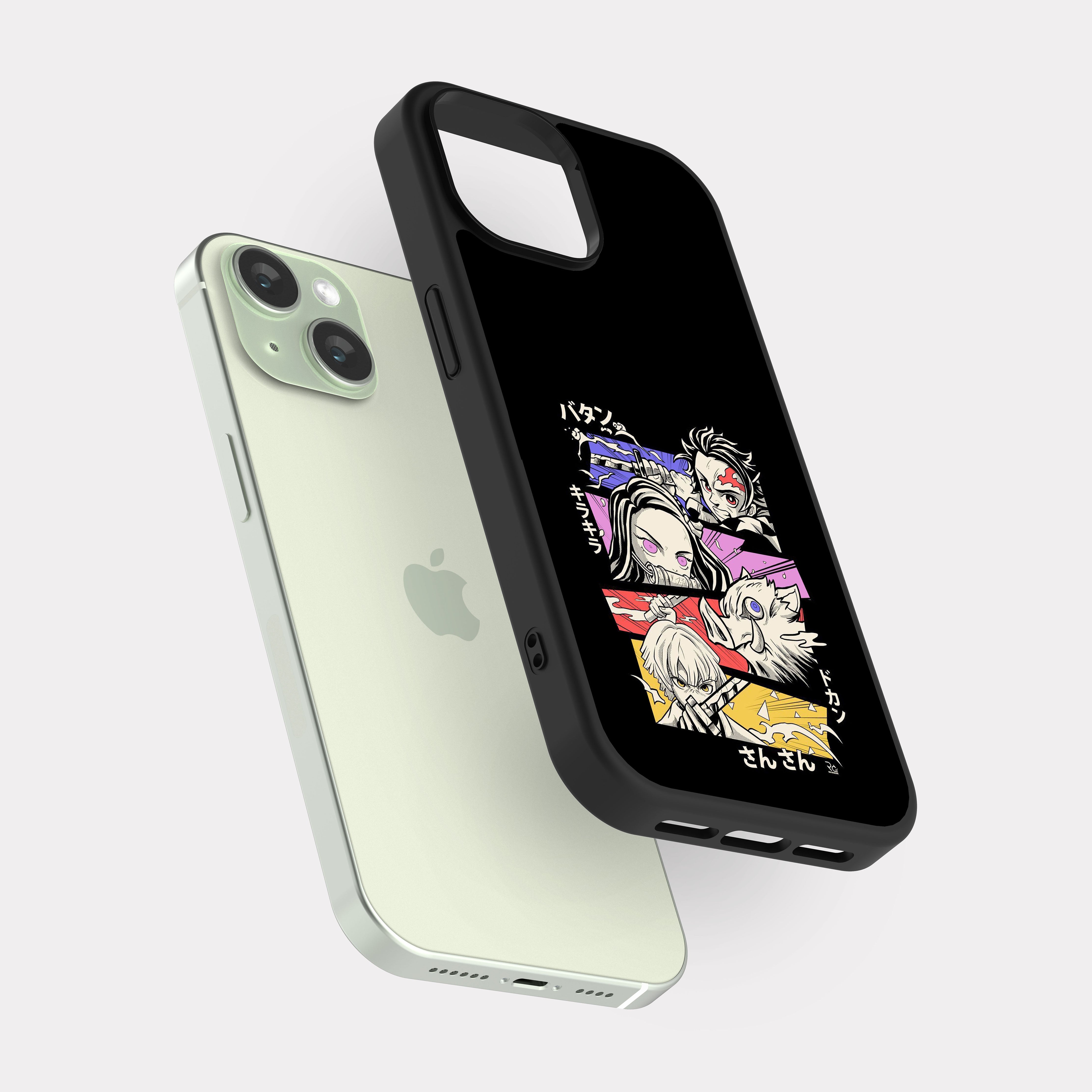 iPhone 15 case cover Demon Slayer Kimetsu No Multicolour