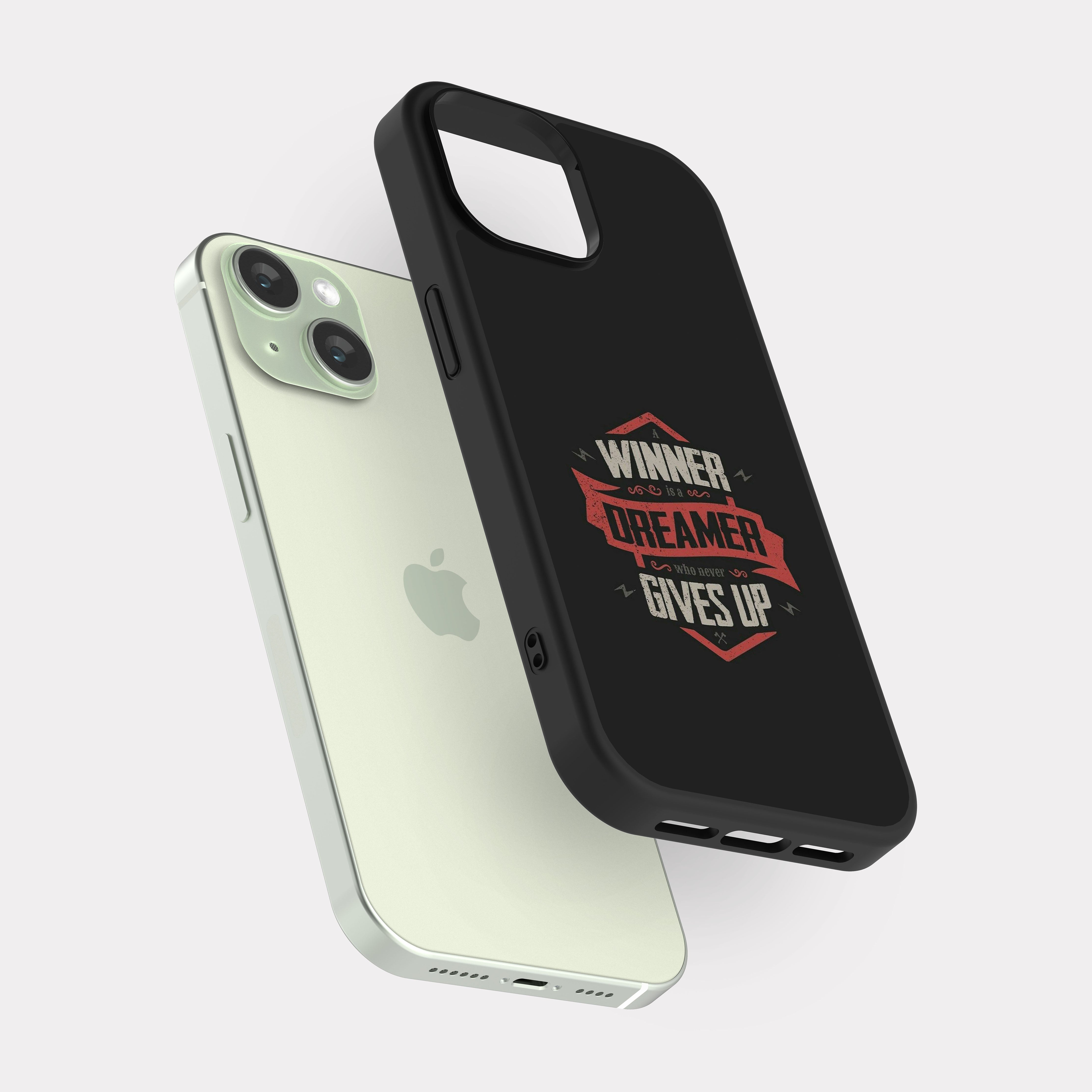 iPhone 15 case cover English Quote a winner is a dreamer