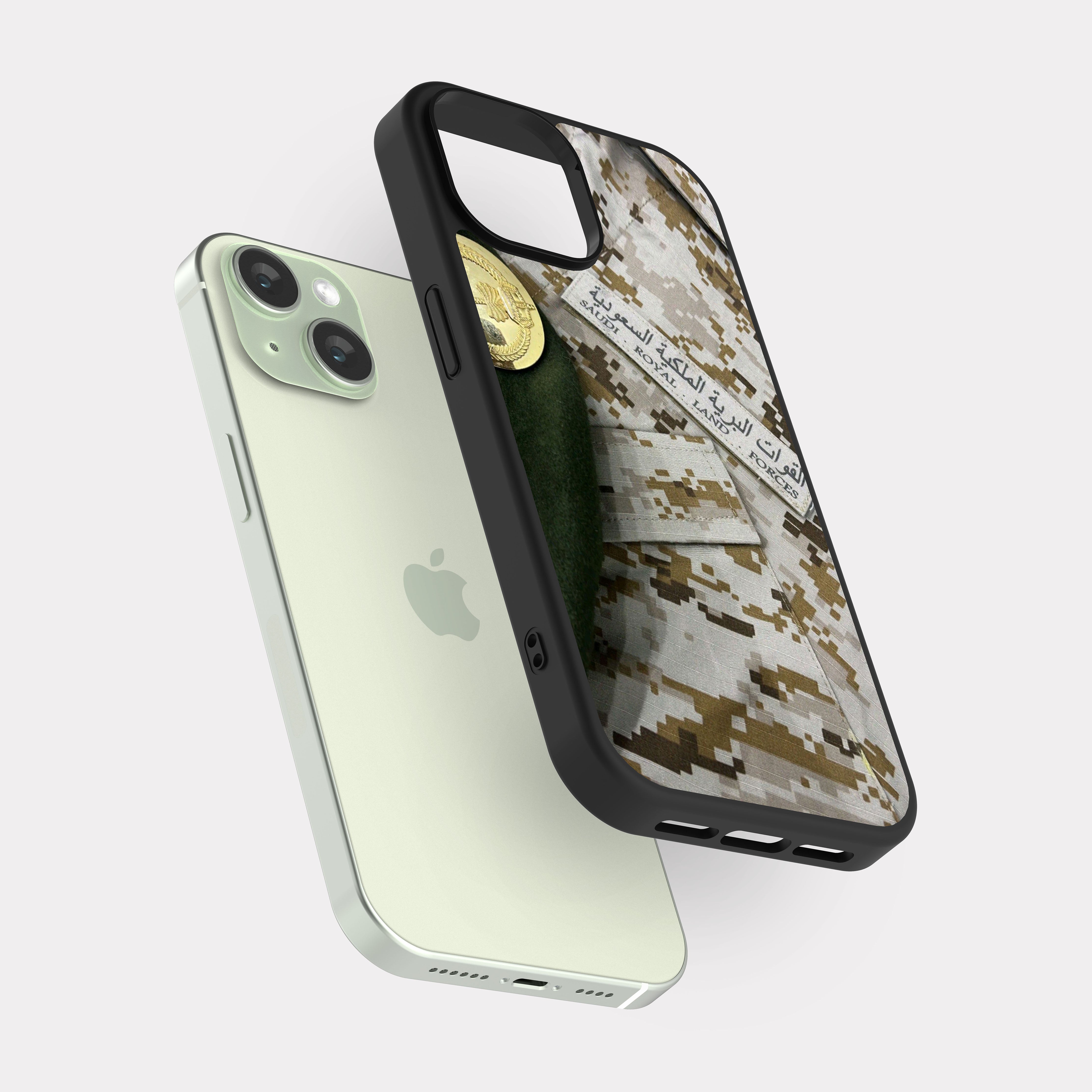 iPhone 15 case cover Saudi Land Forces Green