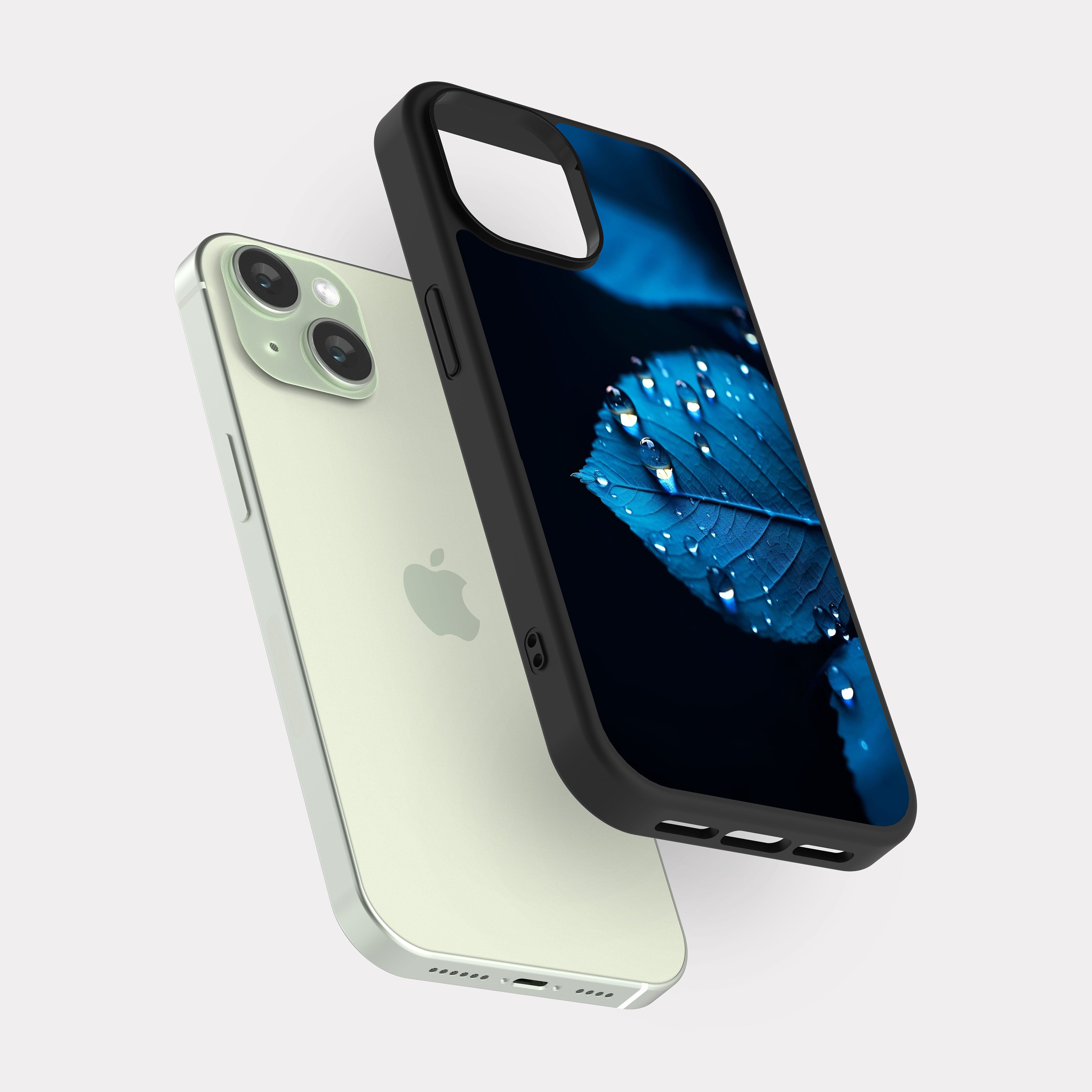 iPhone 15 case cover Blue Leaf Blue