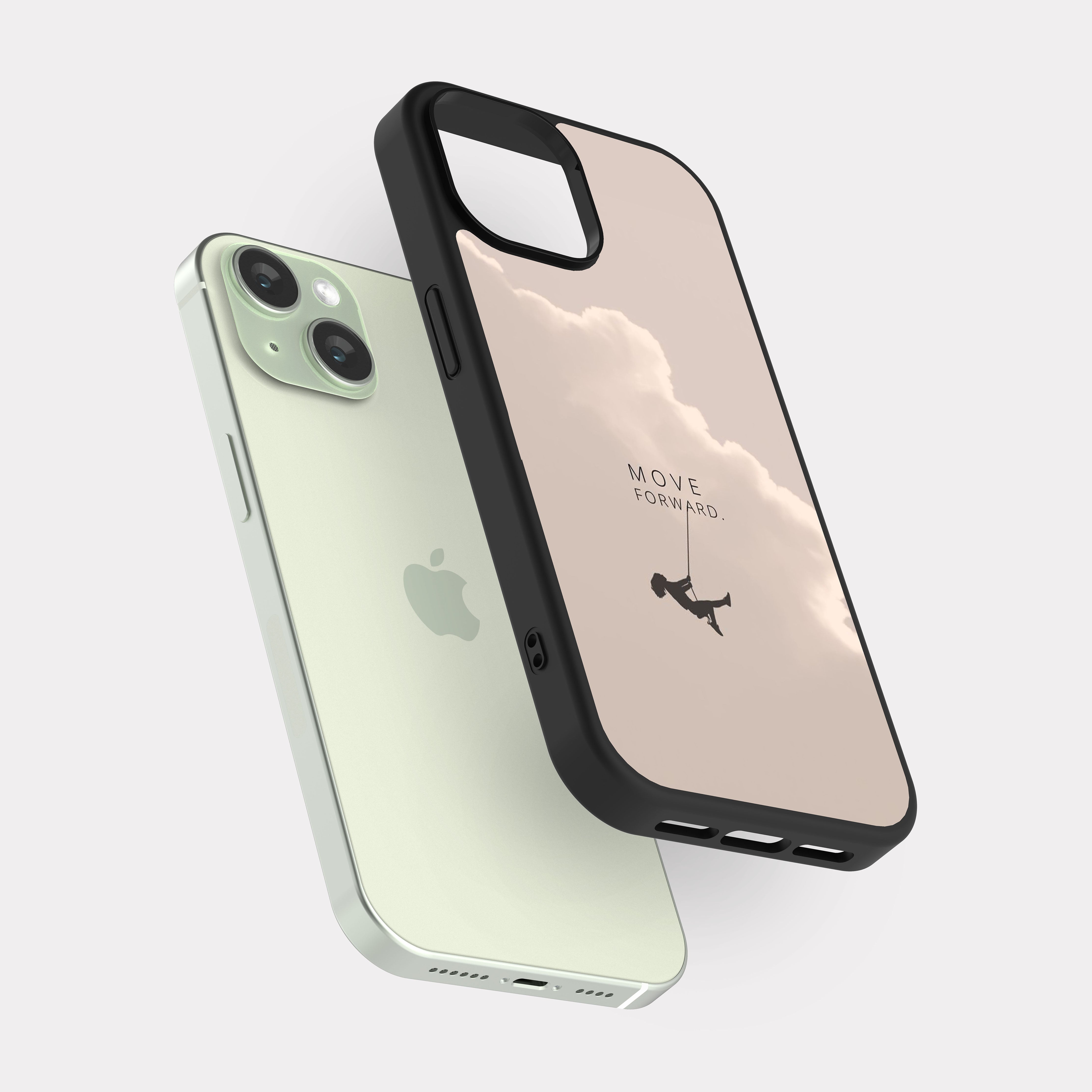iPhone 15 case cover English Quote move forward