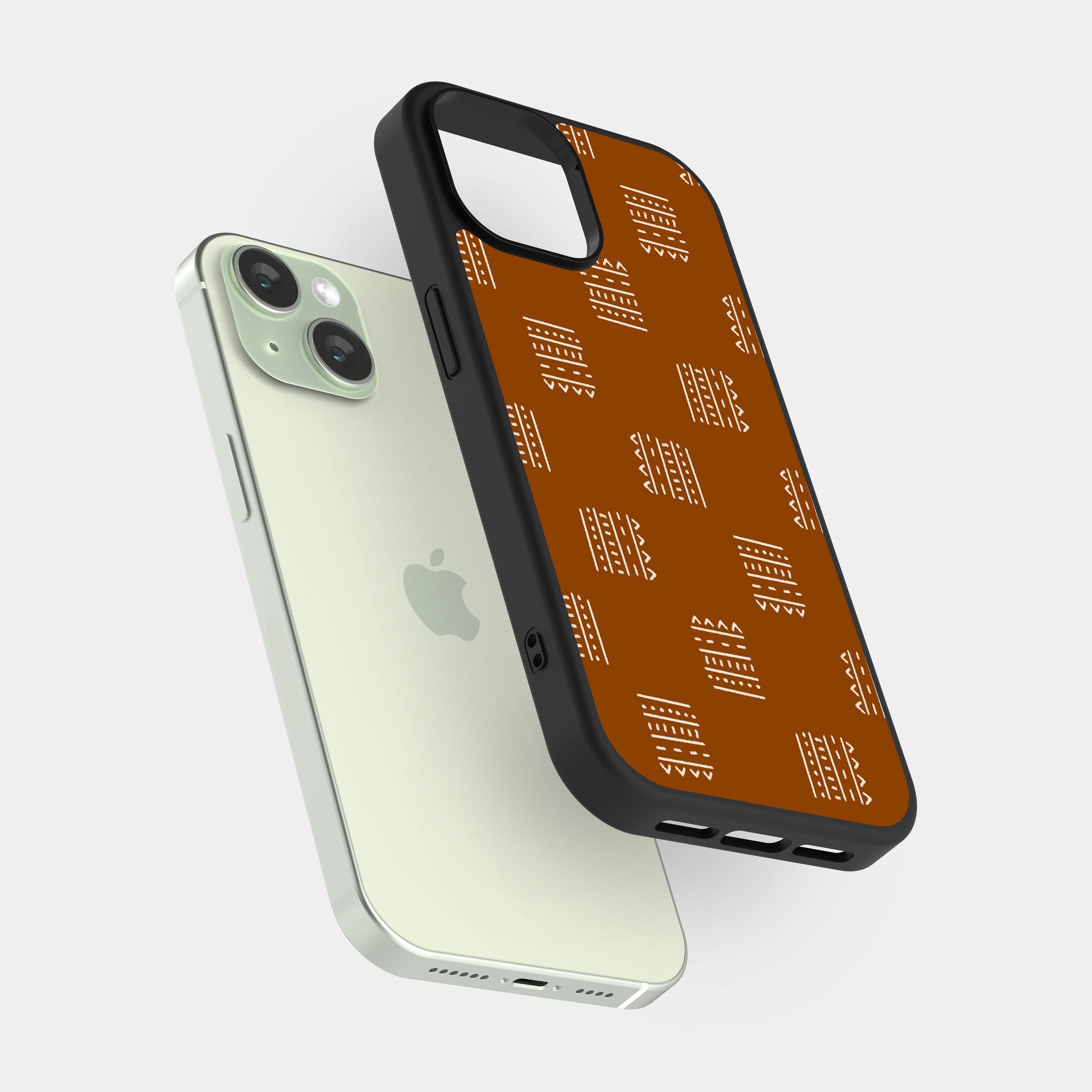 iPhone 15 case cover Old Pattern White