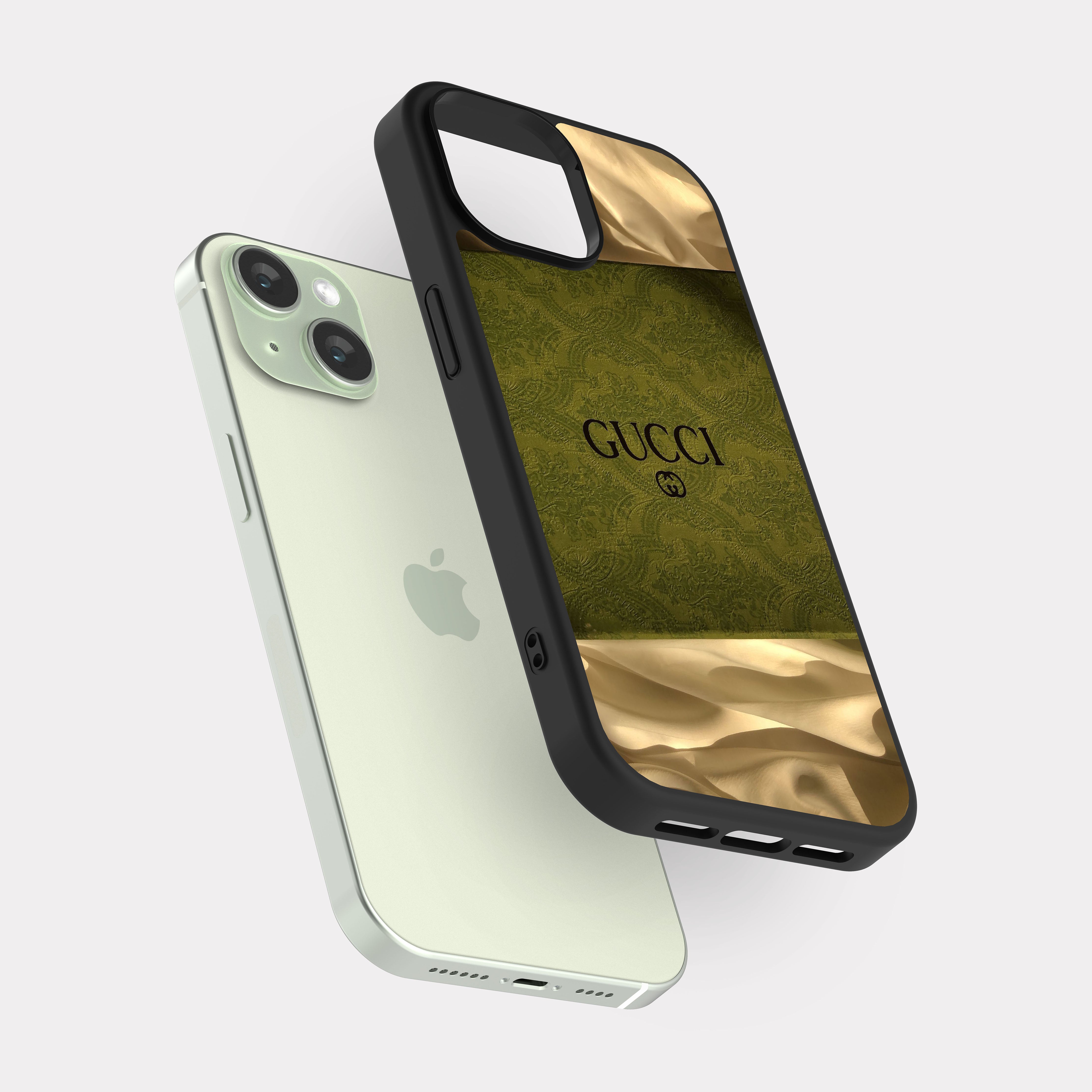 iPhone 15 case cover Gucci Green Gold