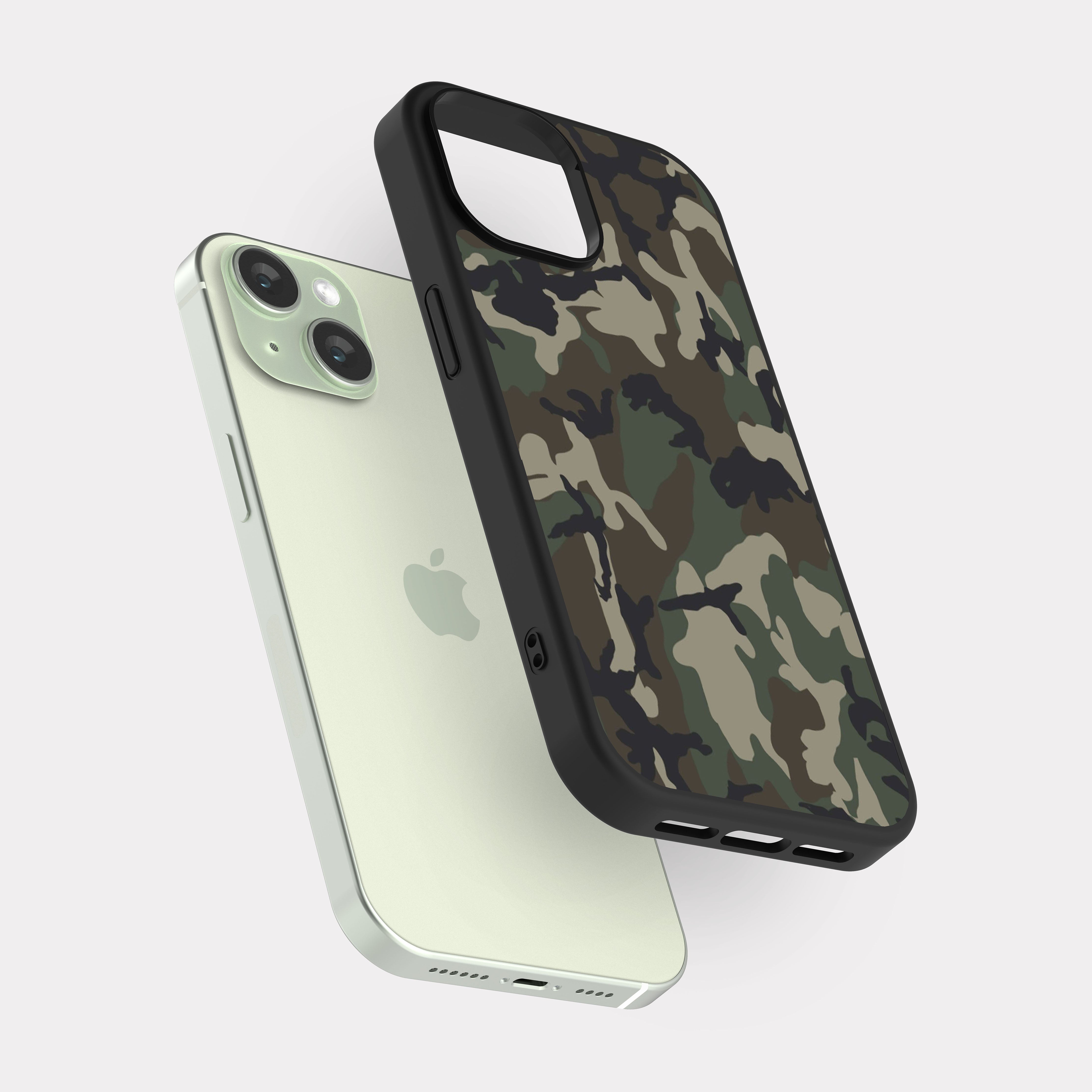 iPhone 15 case cover Military Camo Green Brown