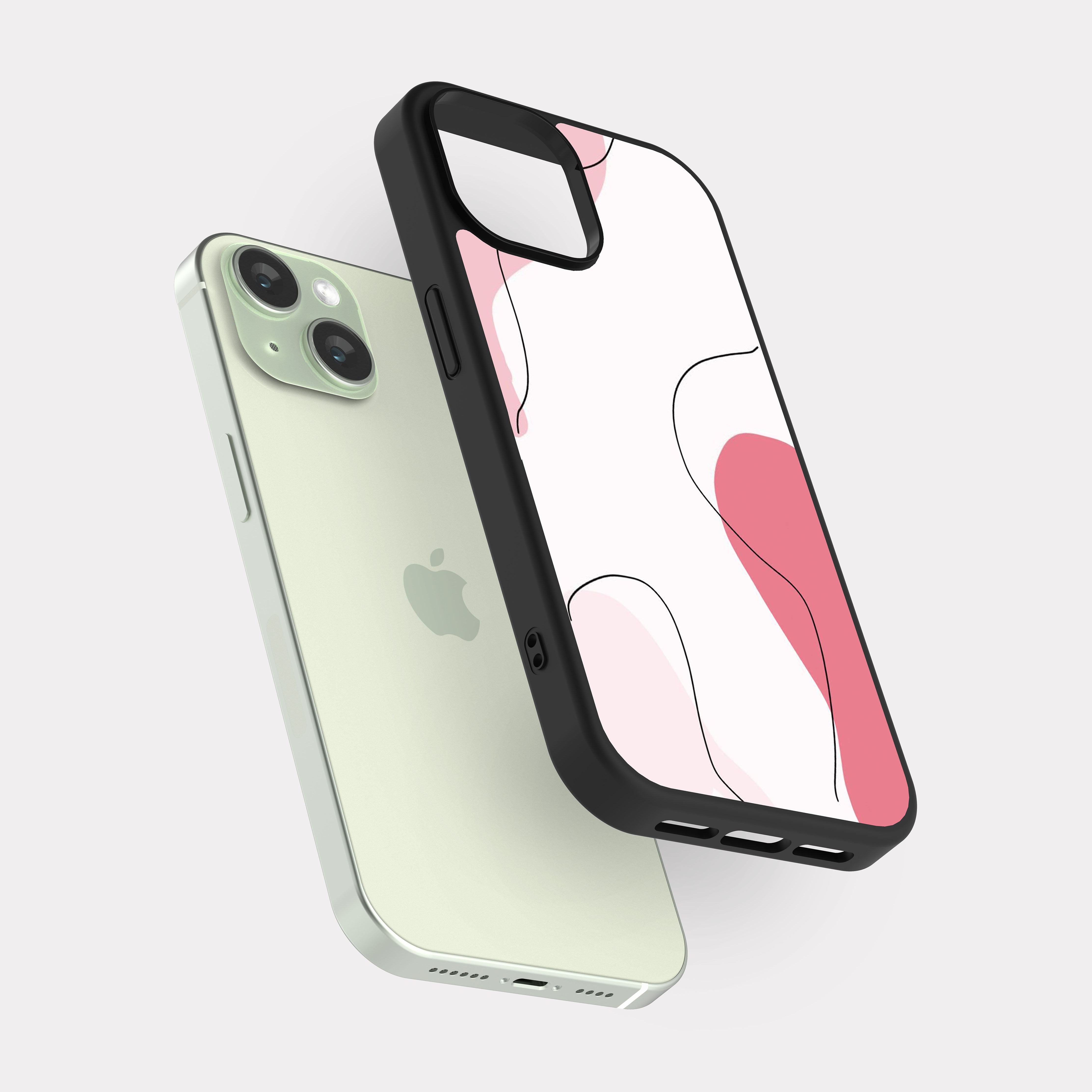 iPhone 15 case cover Pink Abstract Drawing