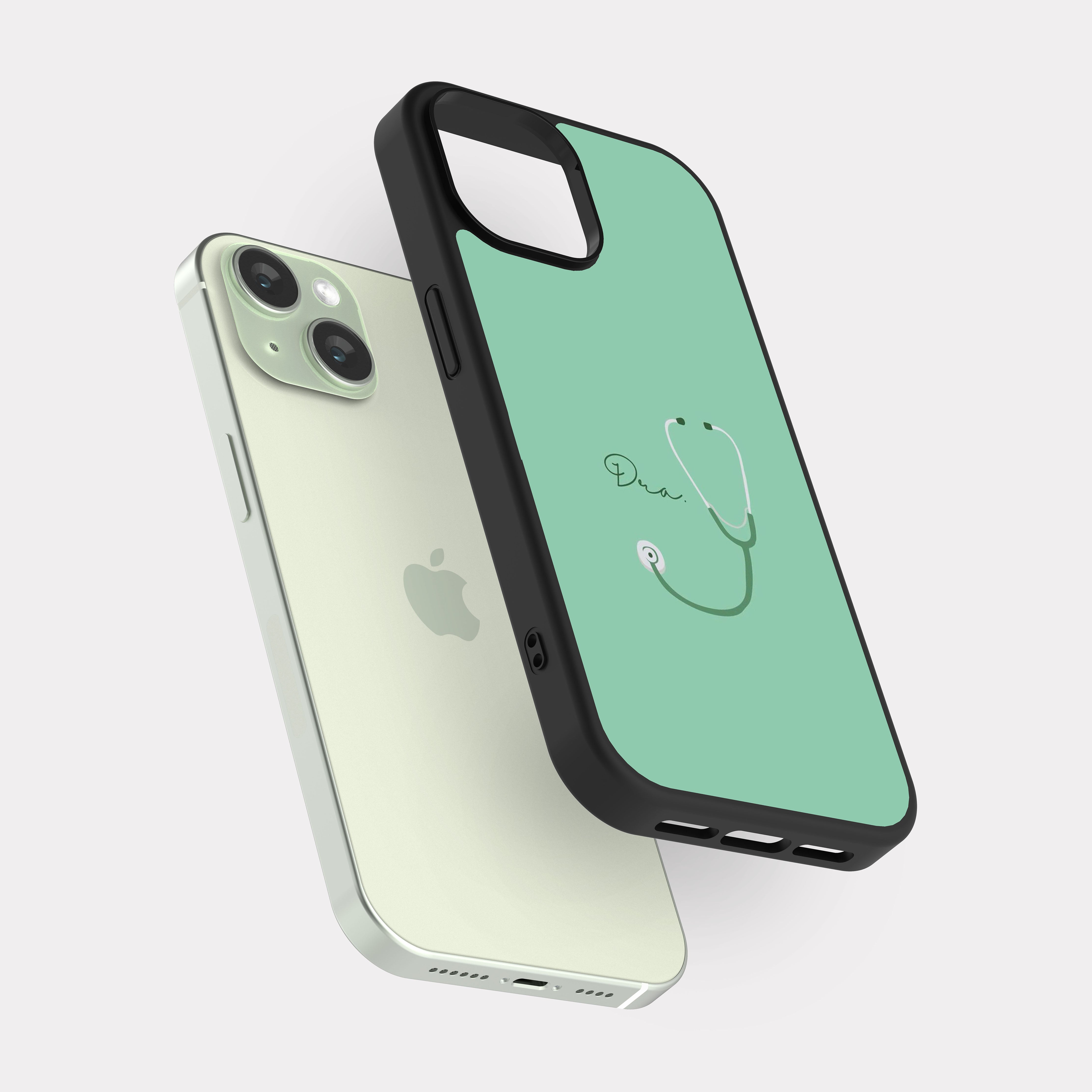 iPhone 15 case cover Doctor Stethoscope Green
