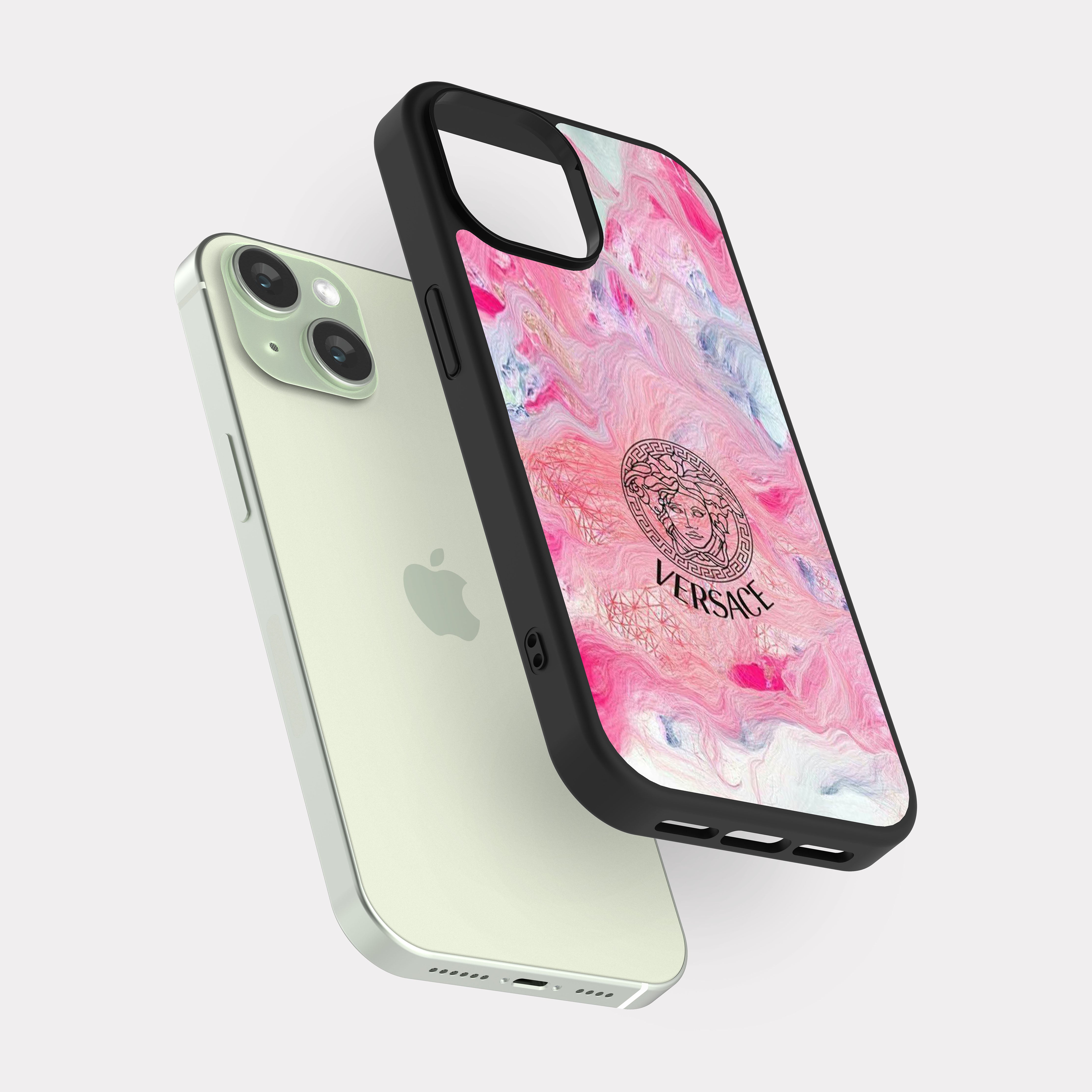 iPhone 15 case cover Versace Pink