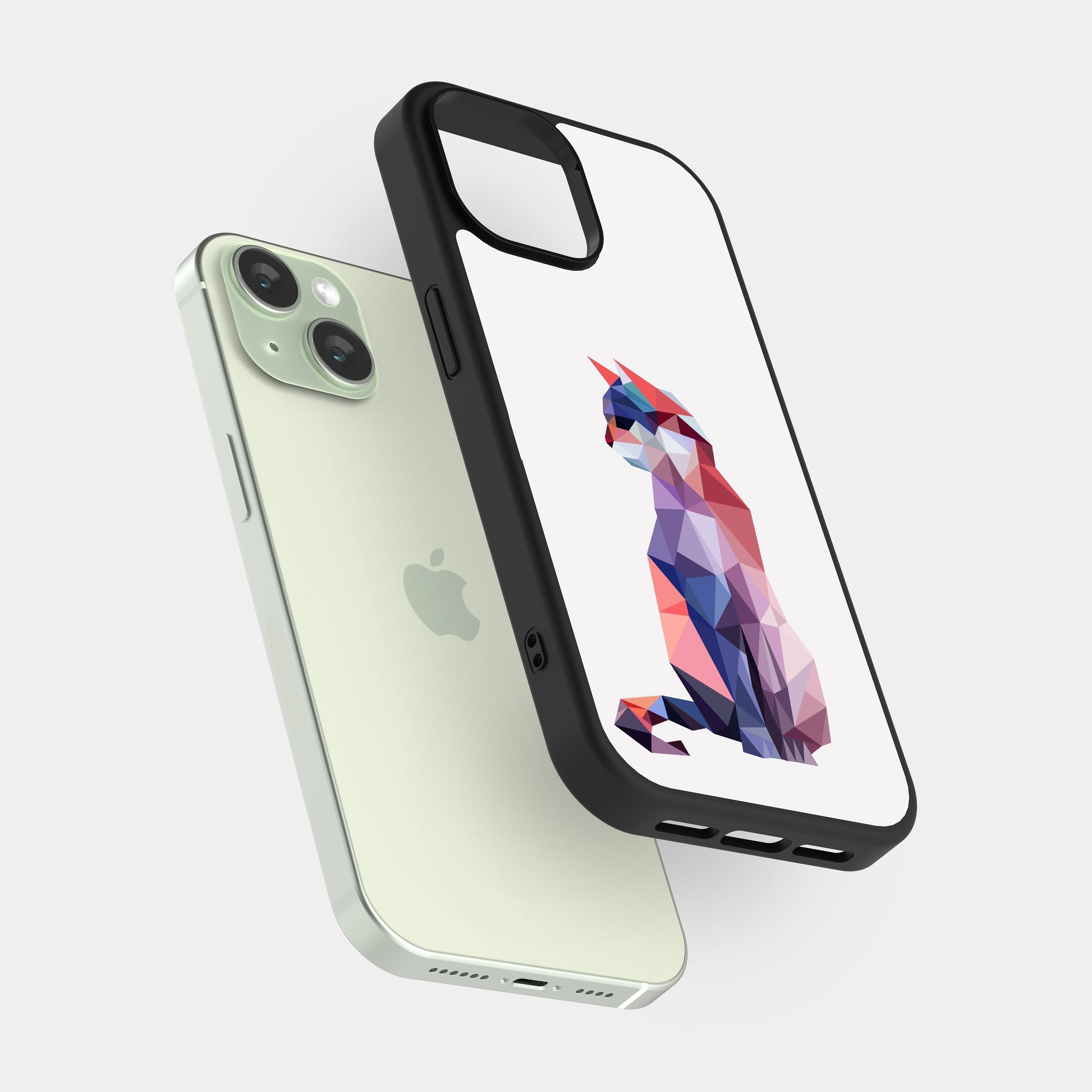 iPhone 15 case cover Abstract Drawing Cat Multicolour