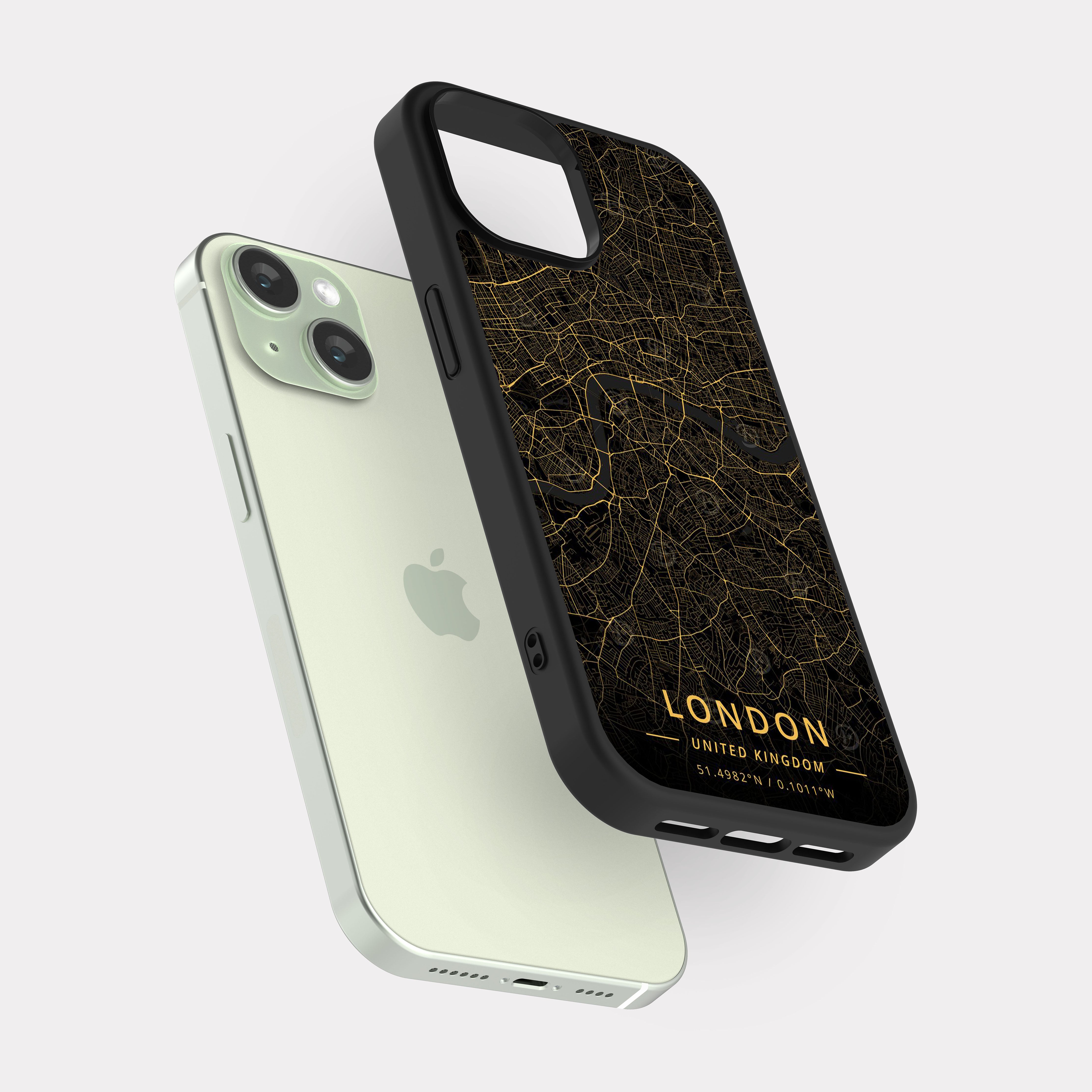 iPhone 15 case cover London Map Gold