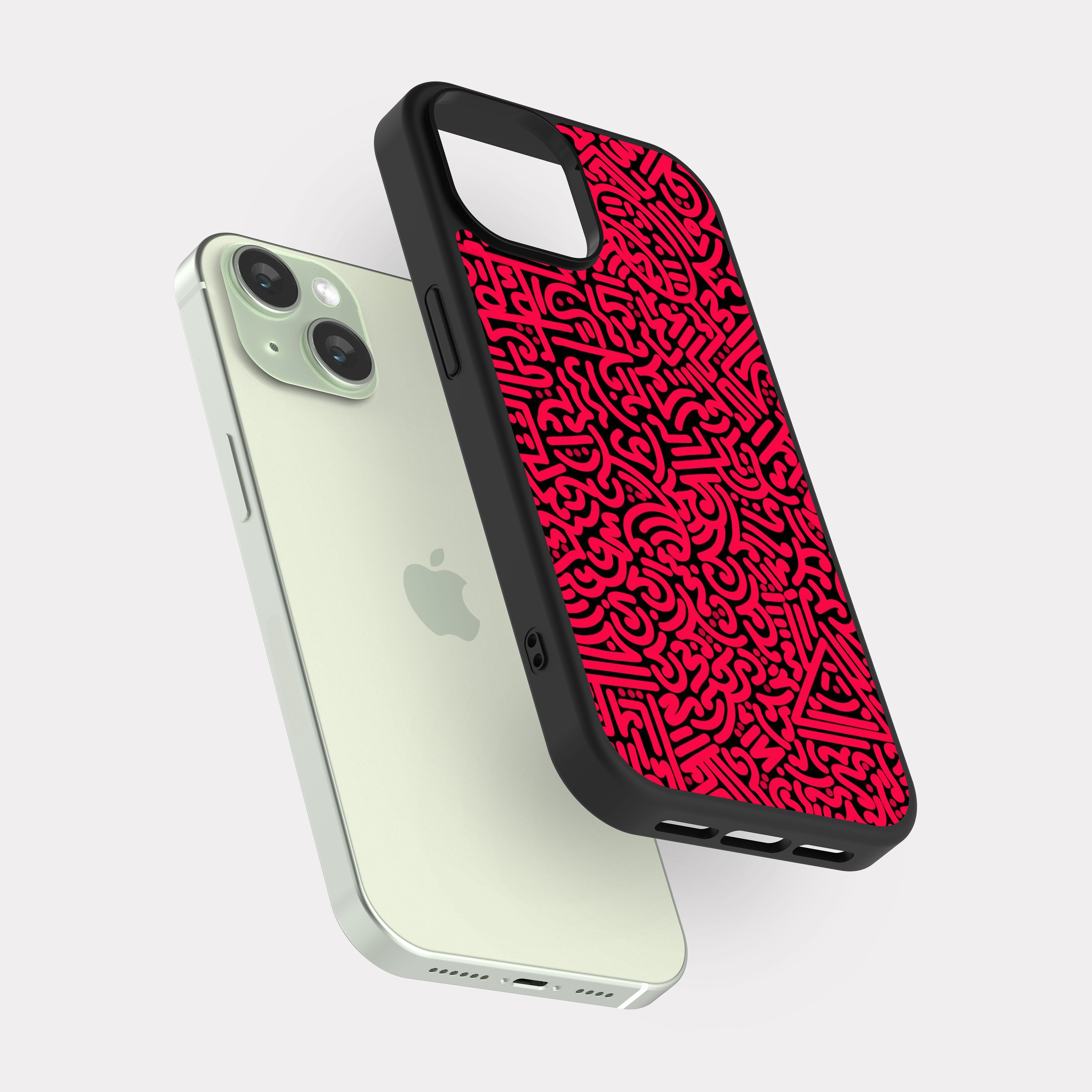 iPhone 15 case cover Pattern Abstract Drawing Red