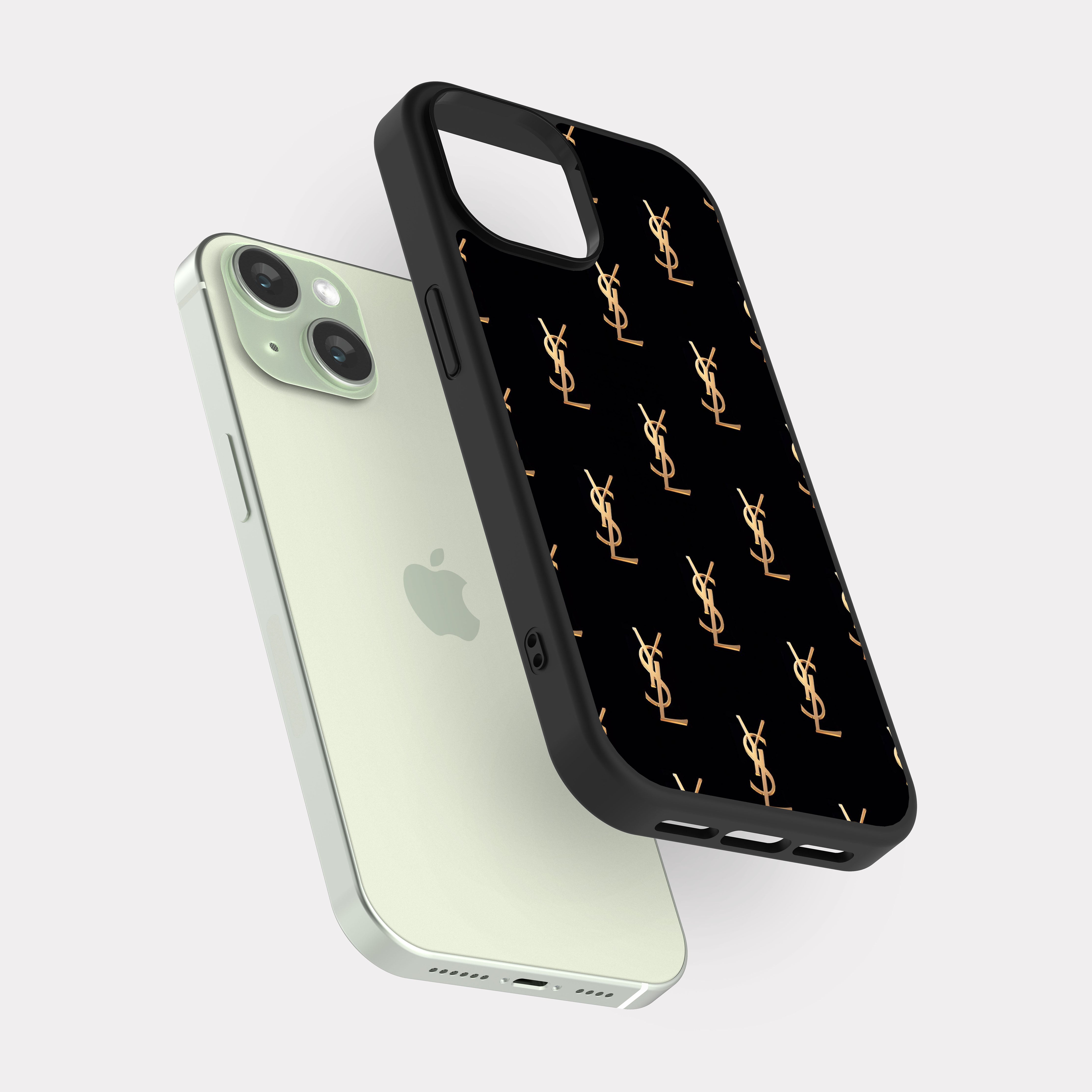 iPhone 15 case cover Yves Saint Laurent Gold Black