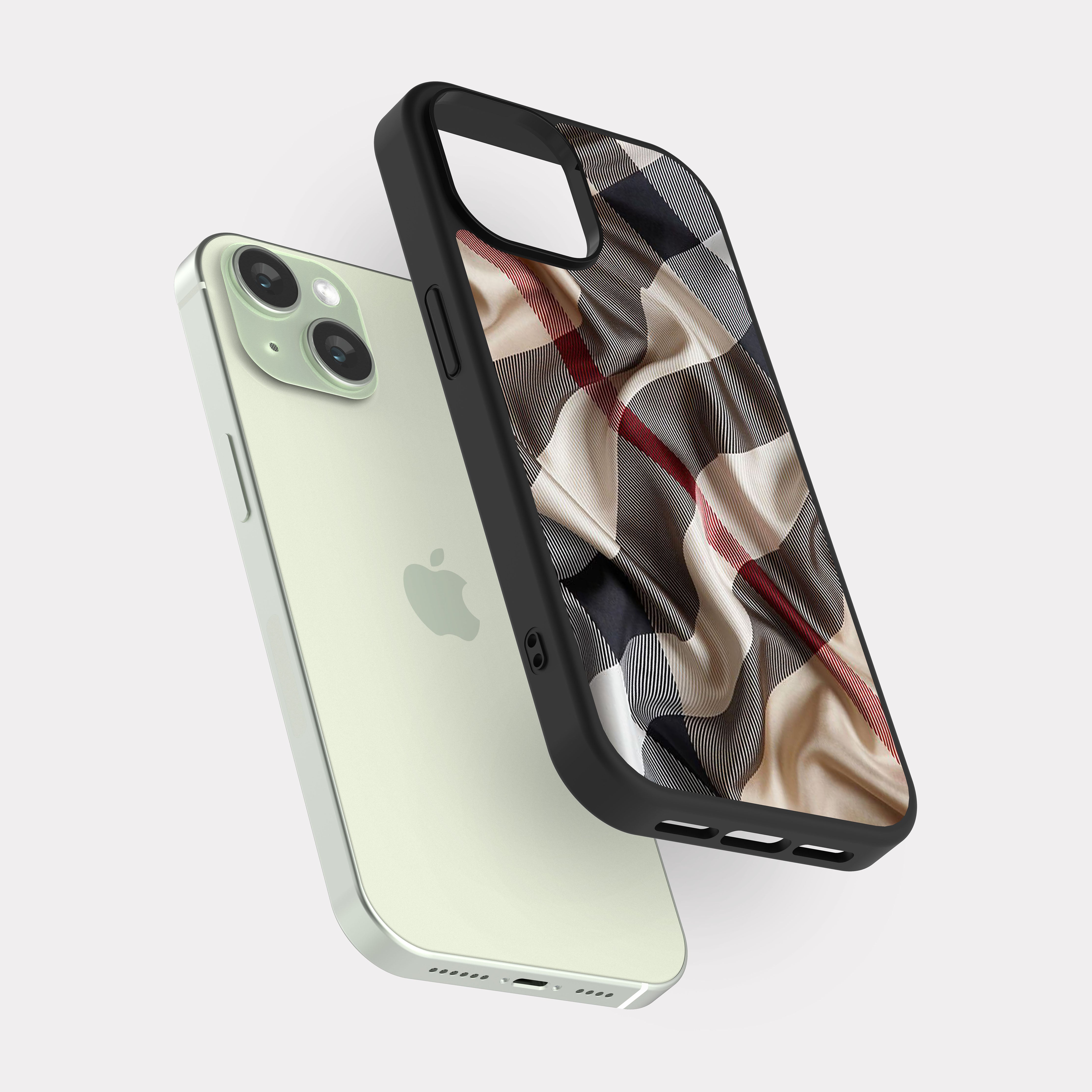 iPhone 15 case cover Burberry Beige Black