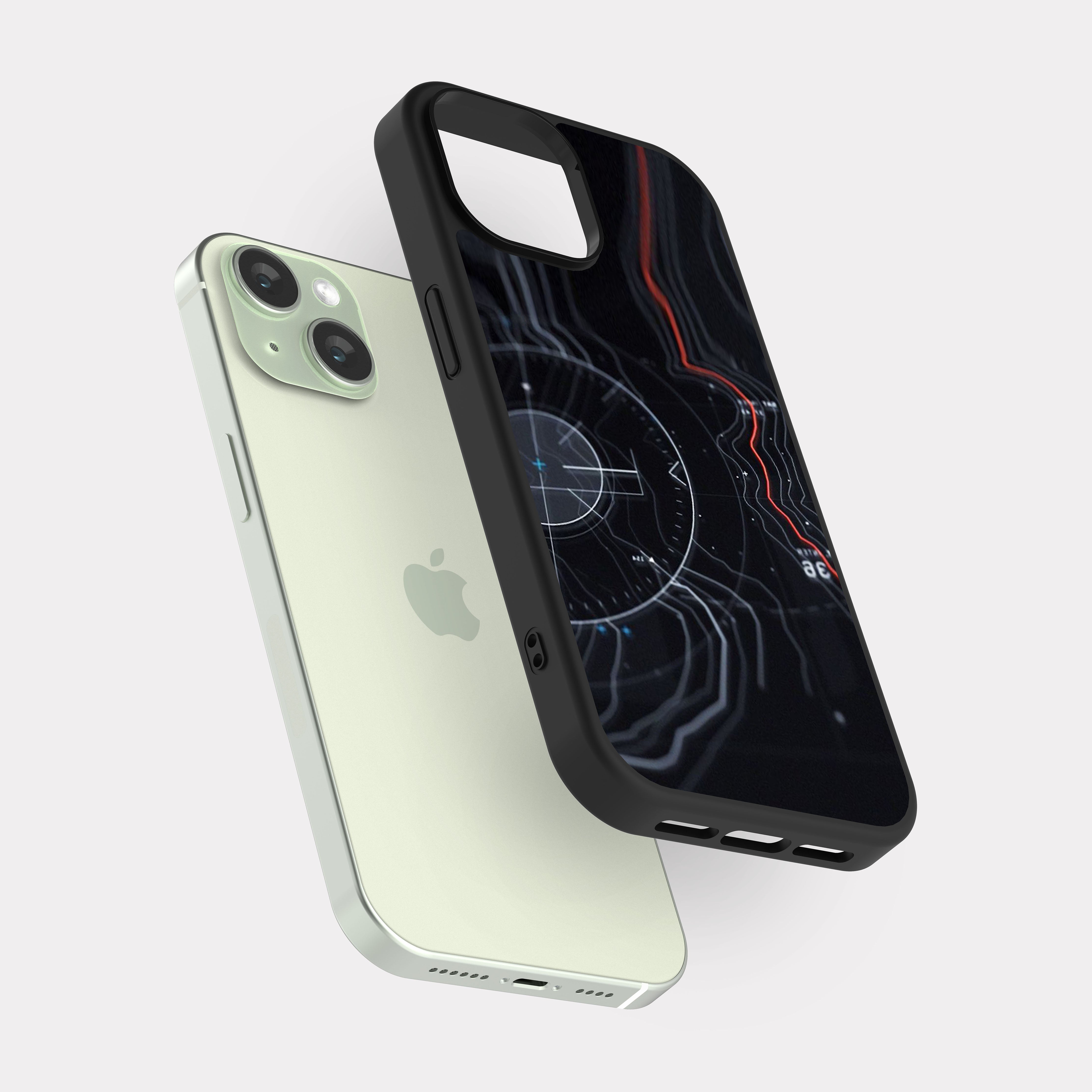 iPhone 15 case cover Military Map Black