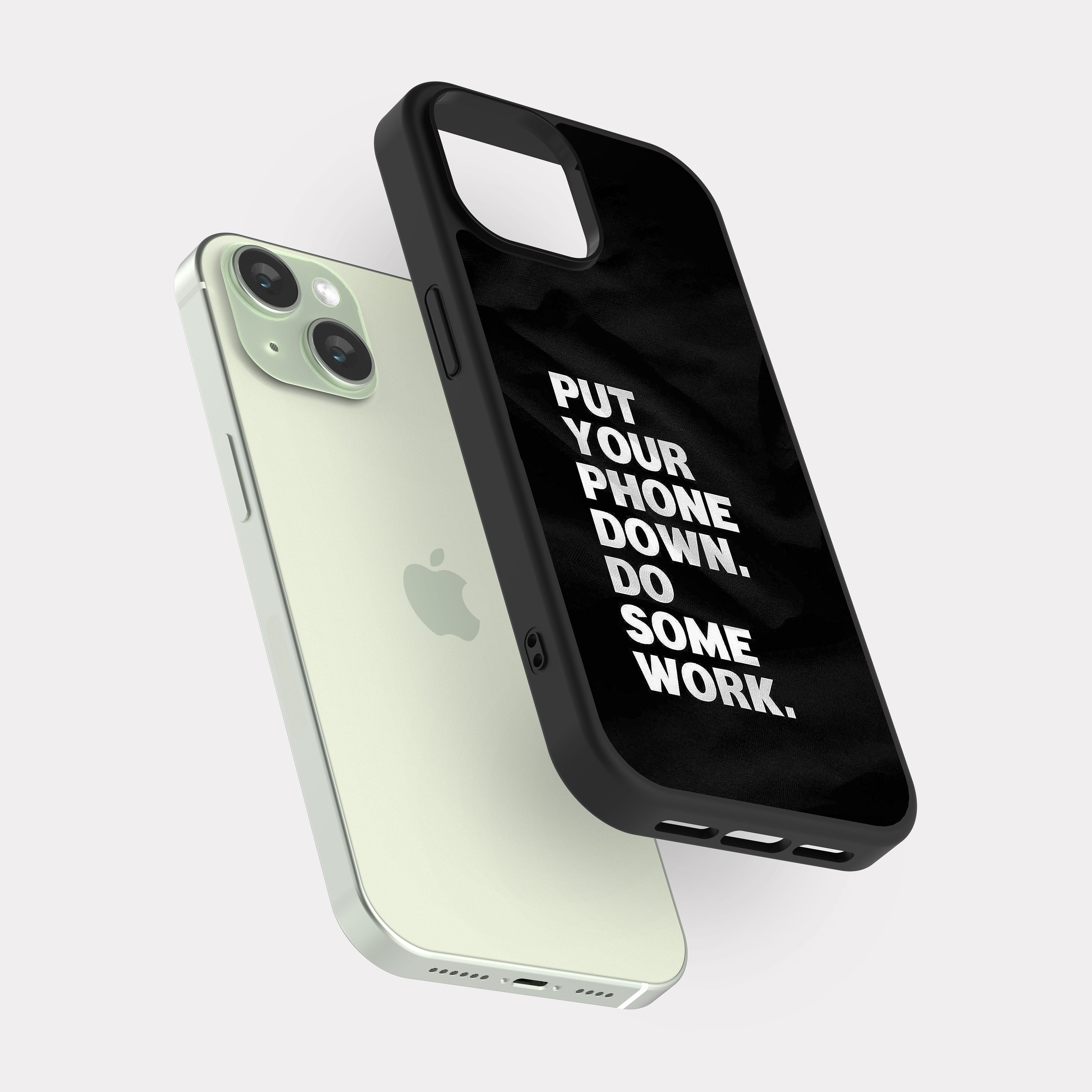 iPhone 15 case cover English Quote Put your phone down