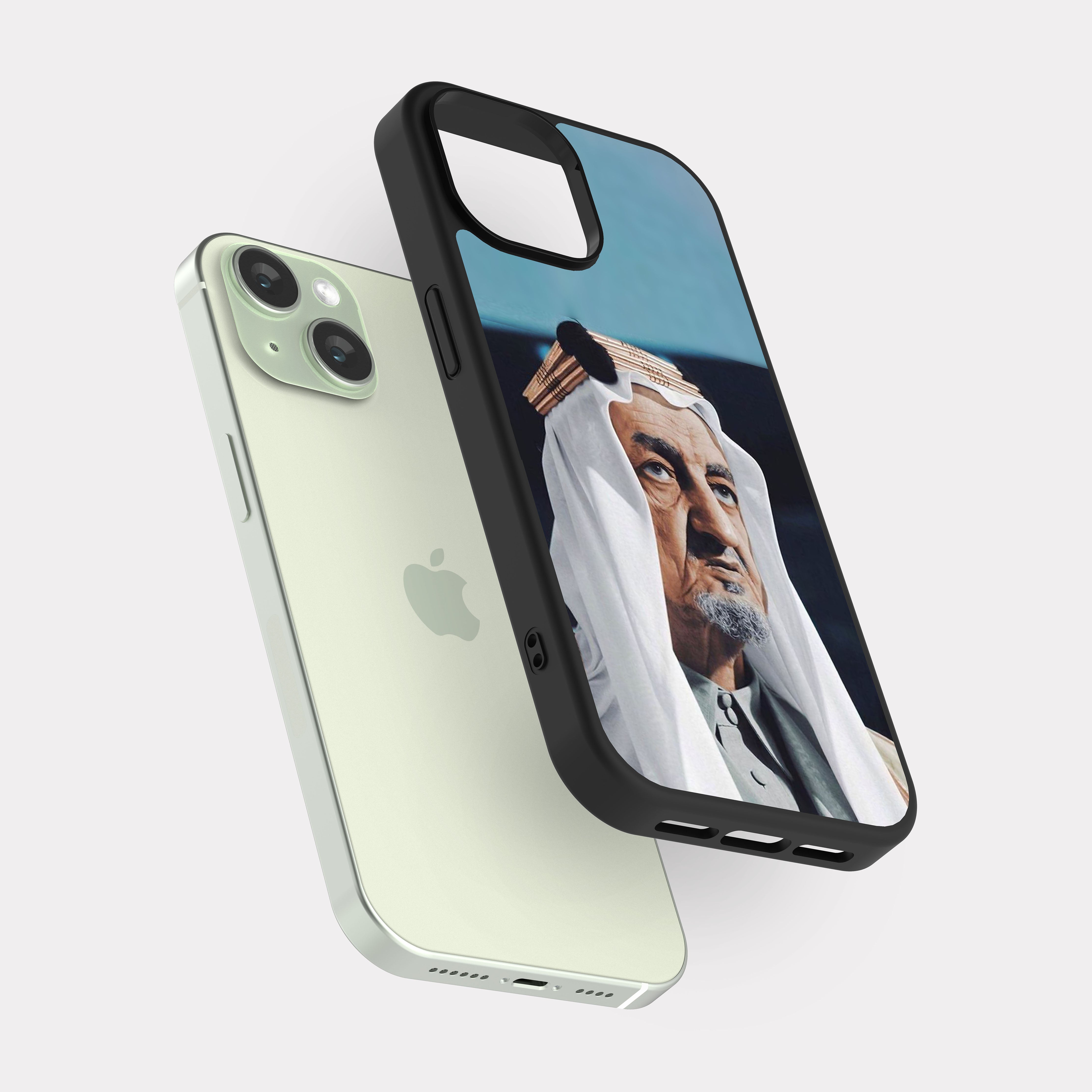 iPhone 15 case cover King Faisal bin Abdulaziz Al Saud Cyan