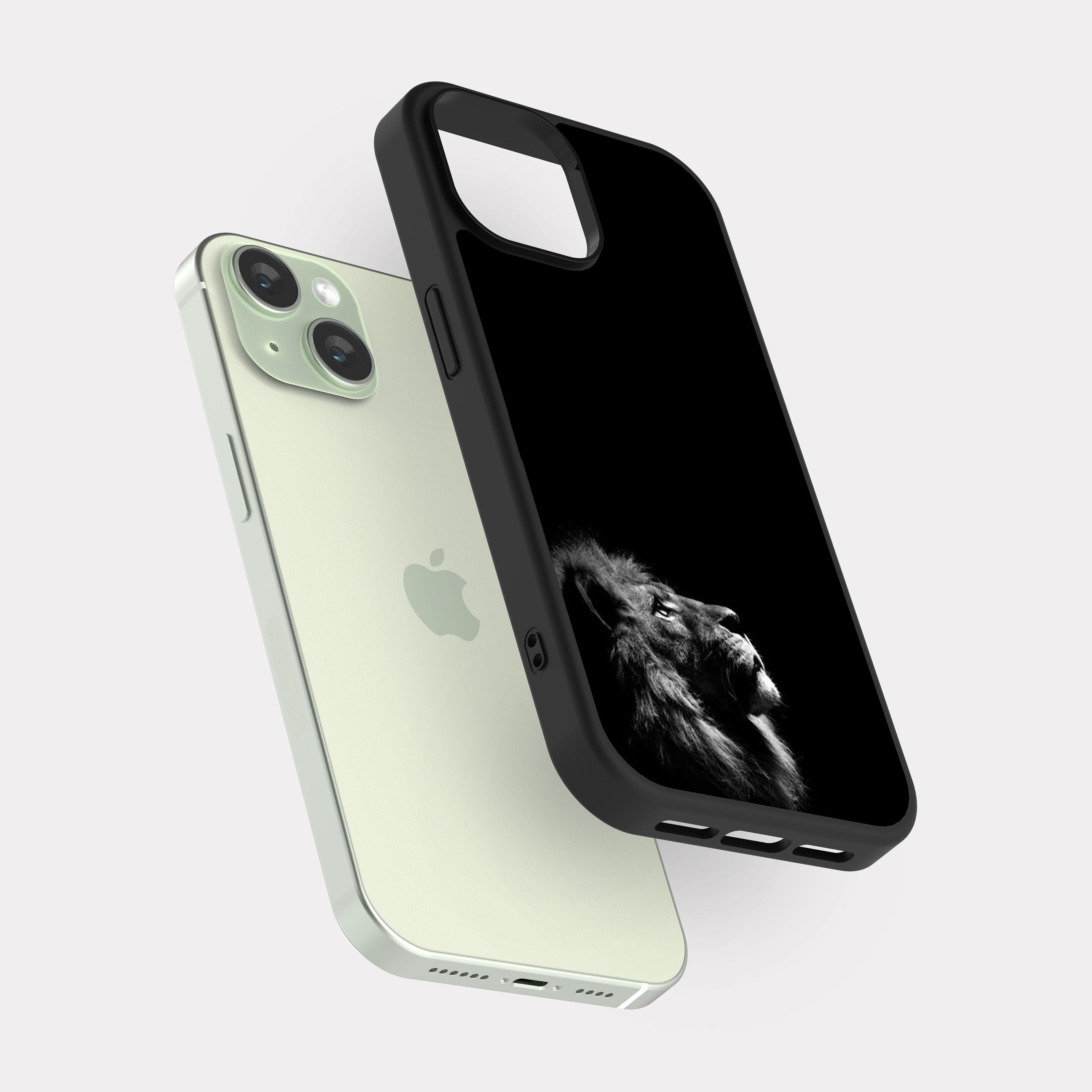 iPhone 15 case cover Lion White