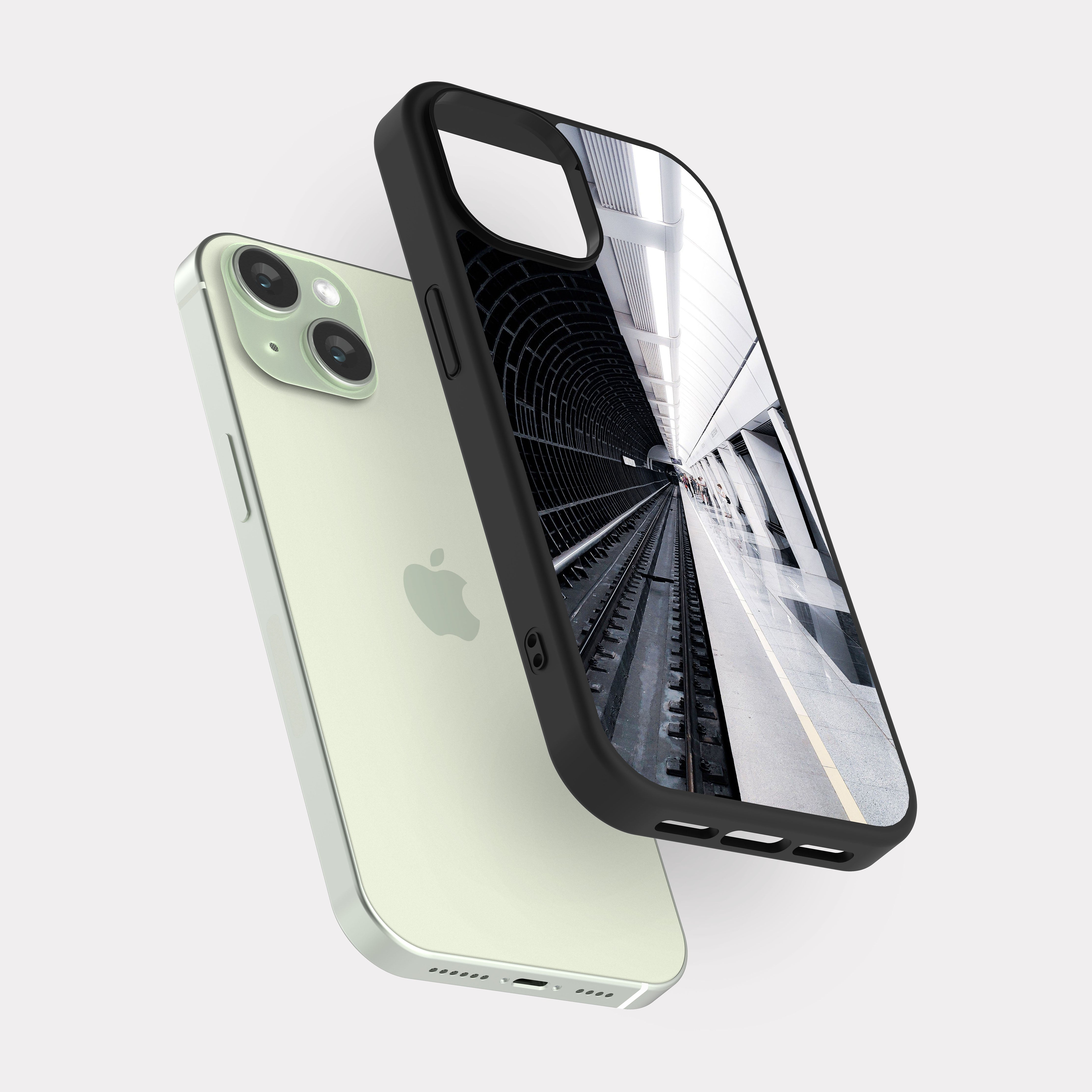 iPhone 15 case cover Subway Station White