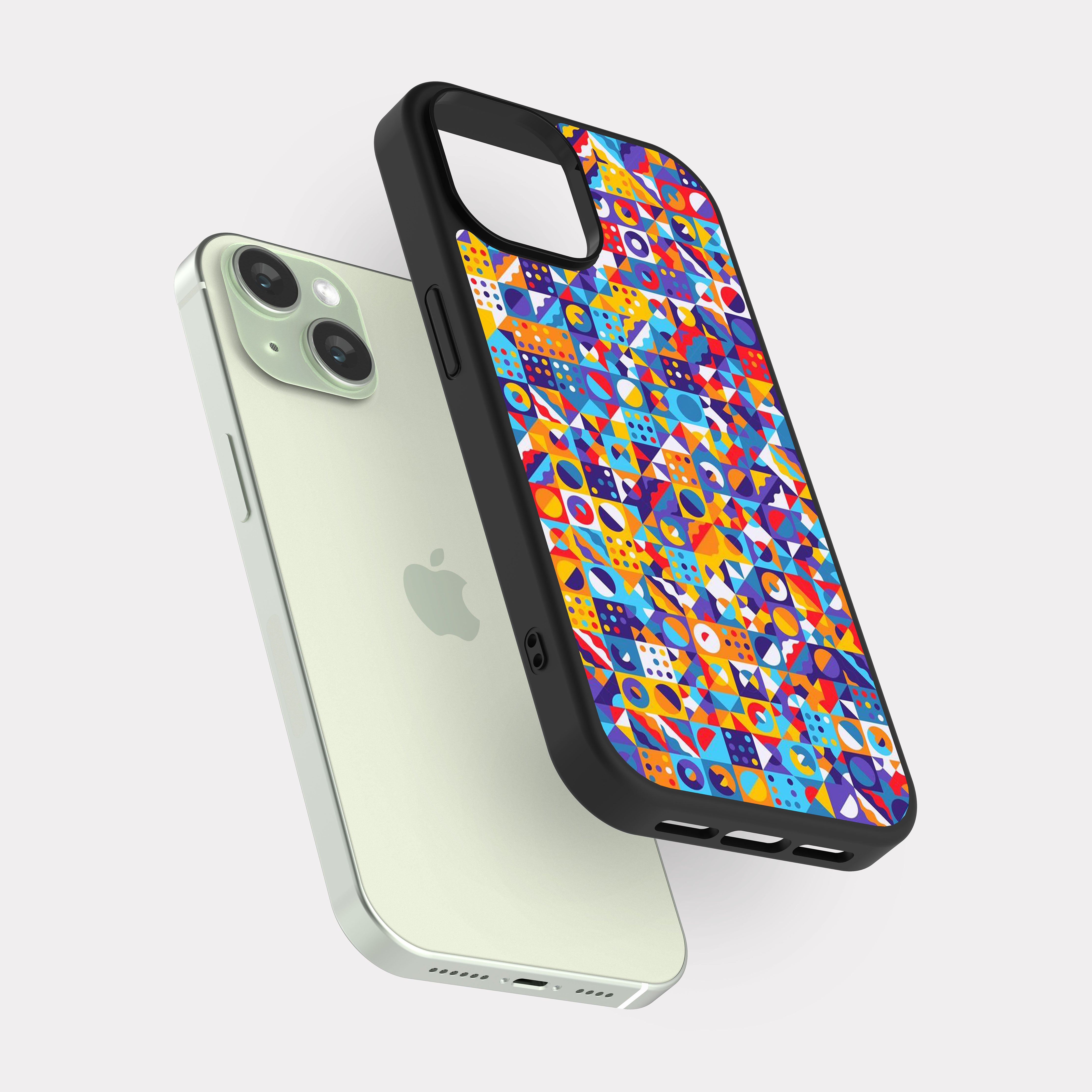 iPhone 15 case cover Colorful Geometric Pattern Multicolour