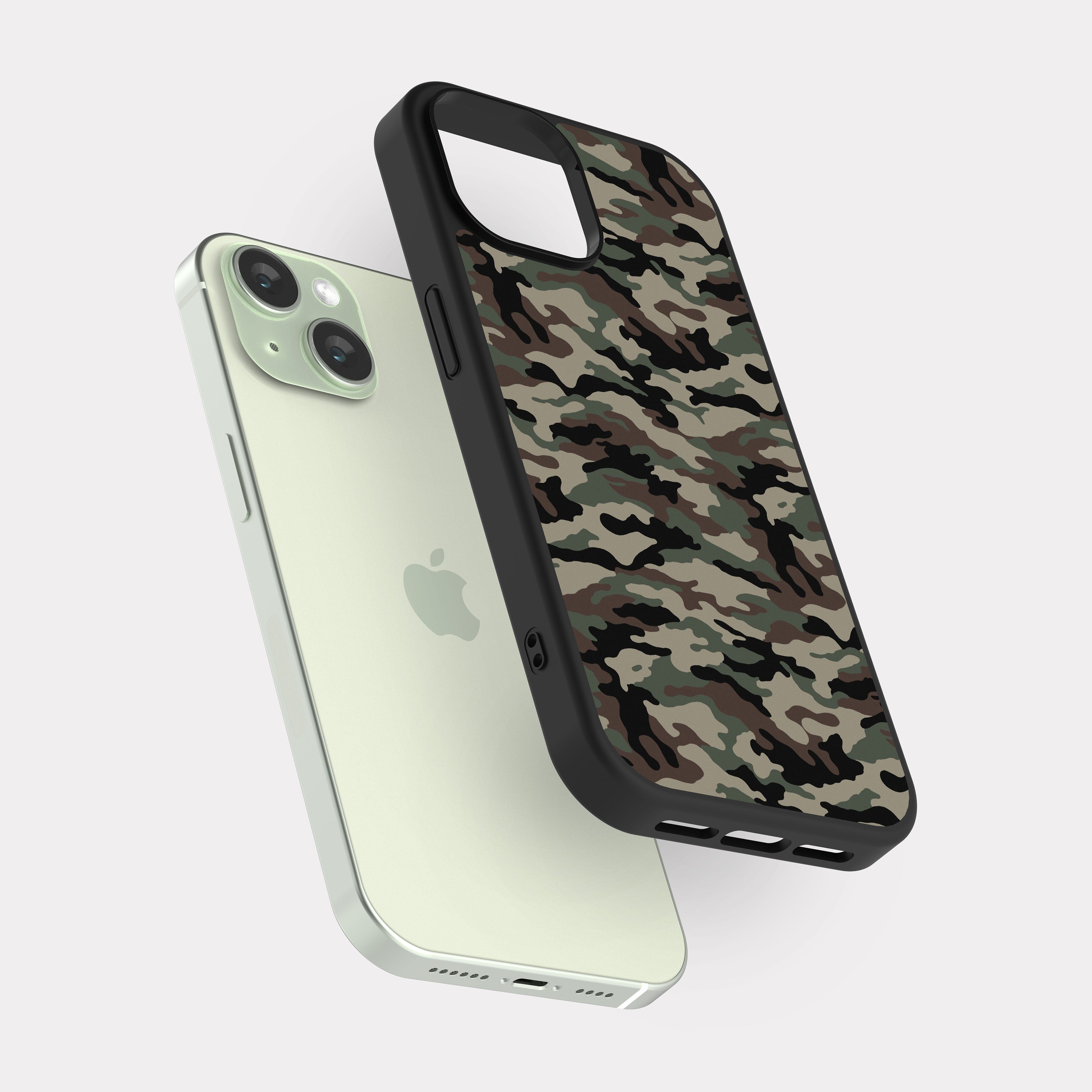 iPhone 15 case cover Military Camo Brown